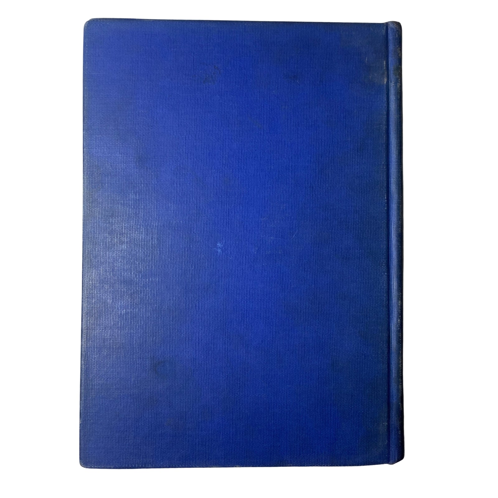 Back cover of the Time Library Bound Weekly Magazine showing the solid blue cover of the bound volume, representing its vintage quality.