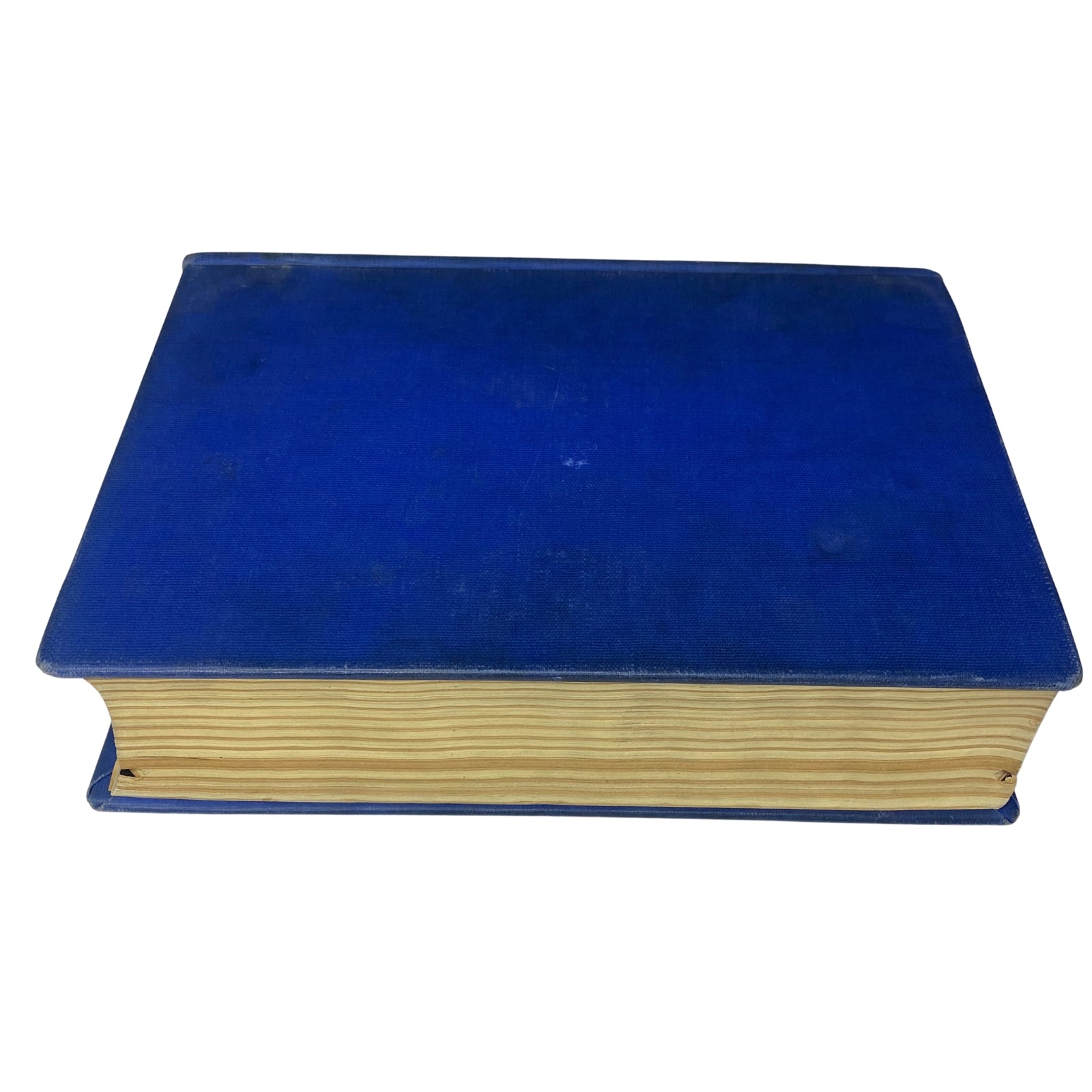 Top view of the Time Library Bound Weekly Magazine showcasing its blue cover and the pristine appearance of the pages, perfect for collectors of mid-20th century history.