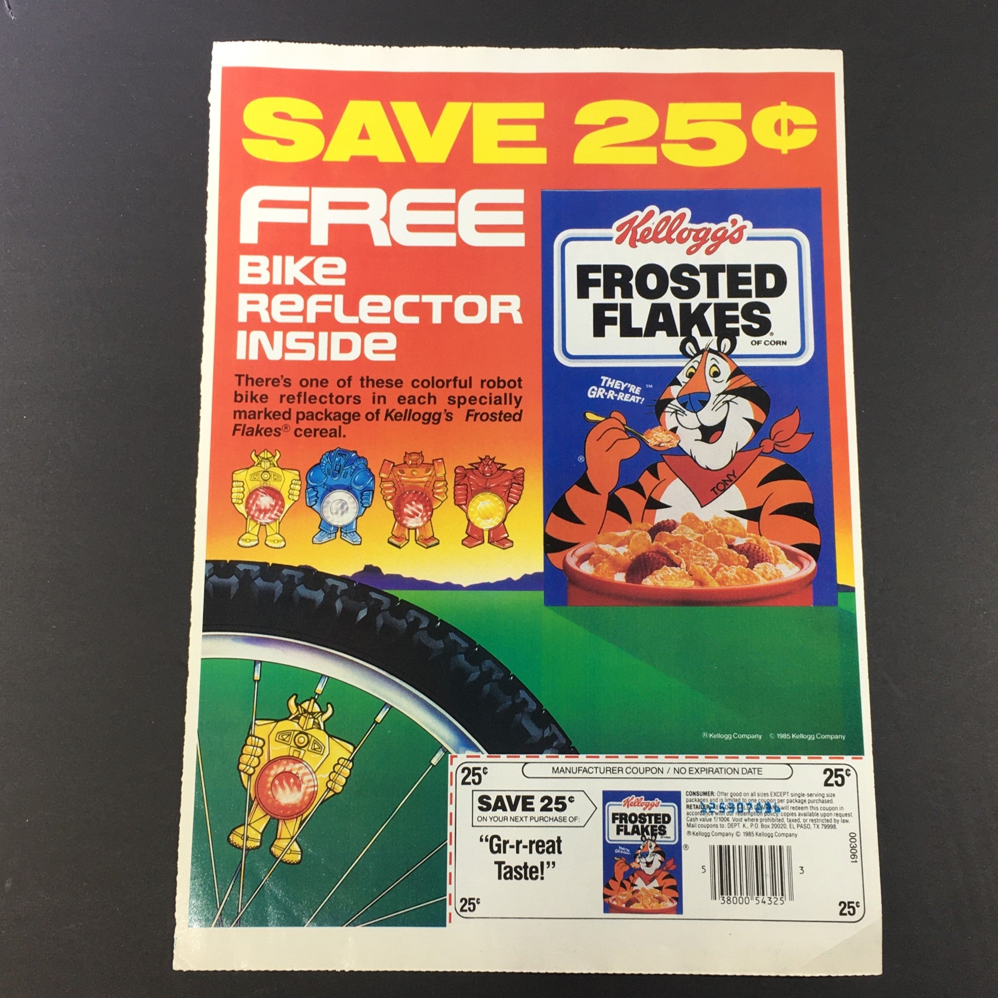 VTG Retro 1986 Kellogg's Frosted Flakes of Corn Cereal FREE Reflector Ad Coupon