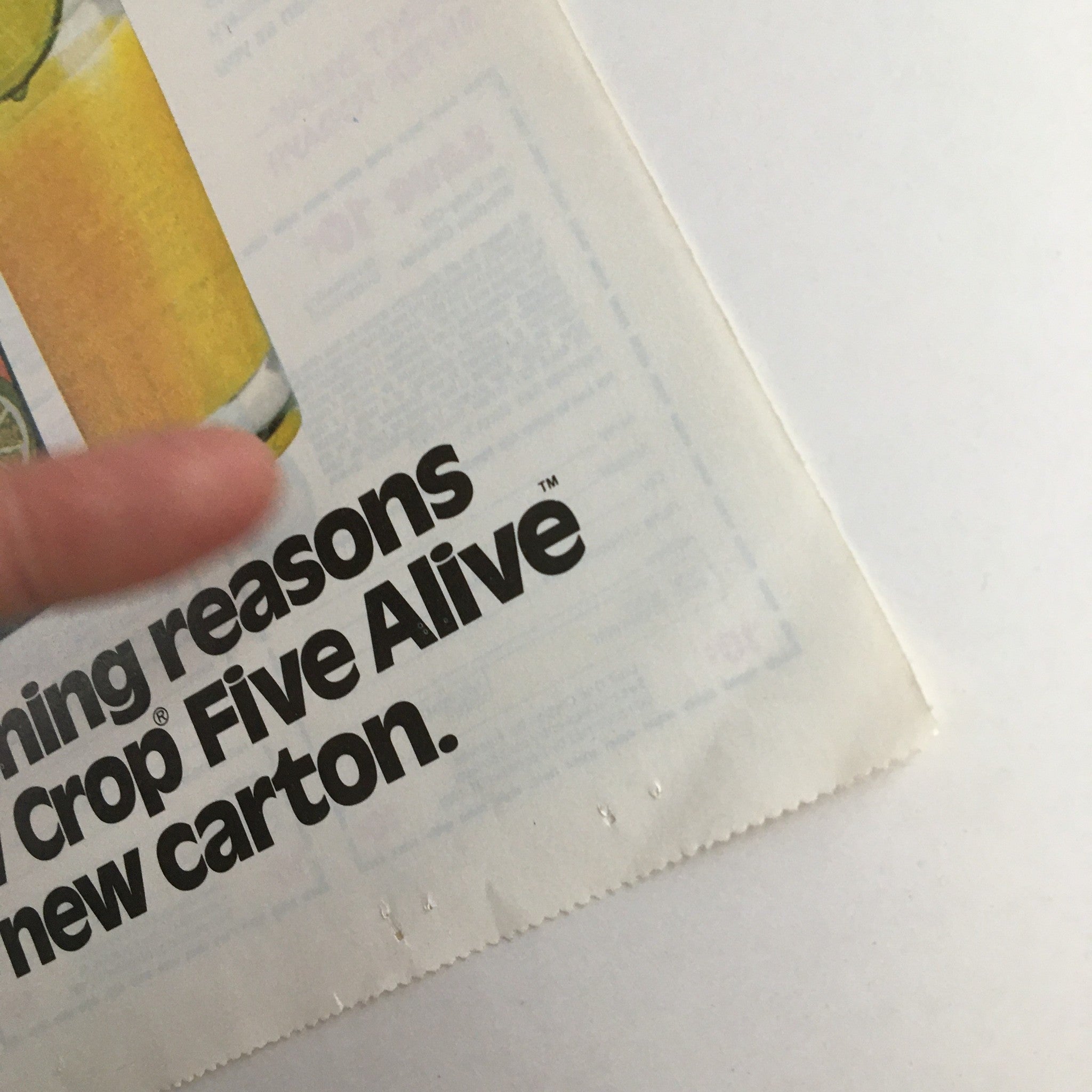 1982 Snow Crop Five Alive Fruit Beverage Circular Coupon Advertisement