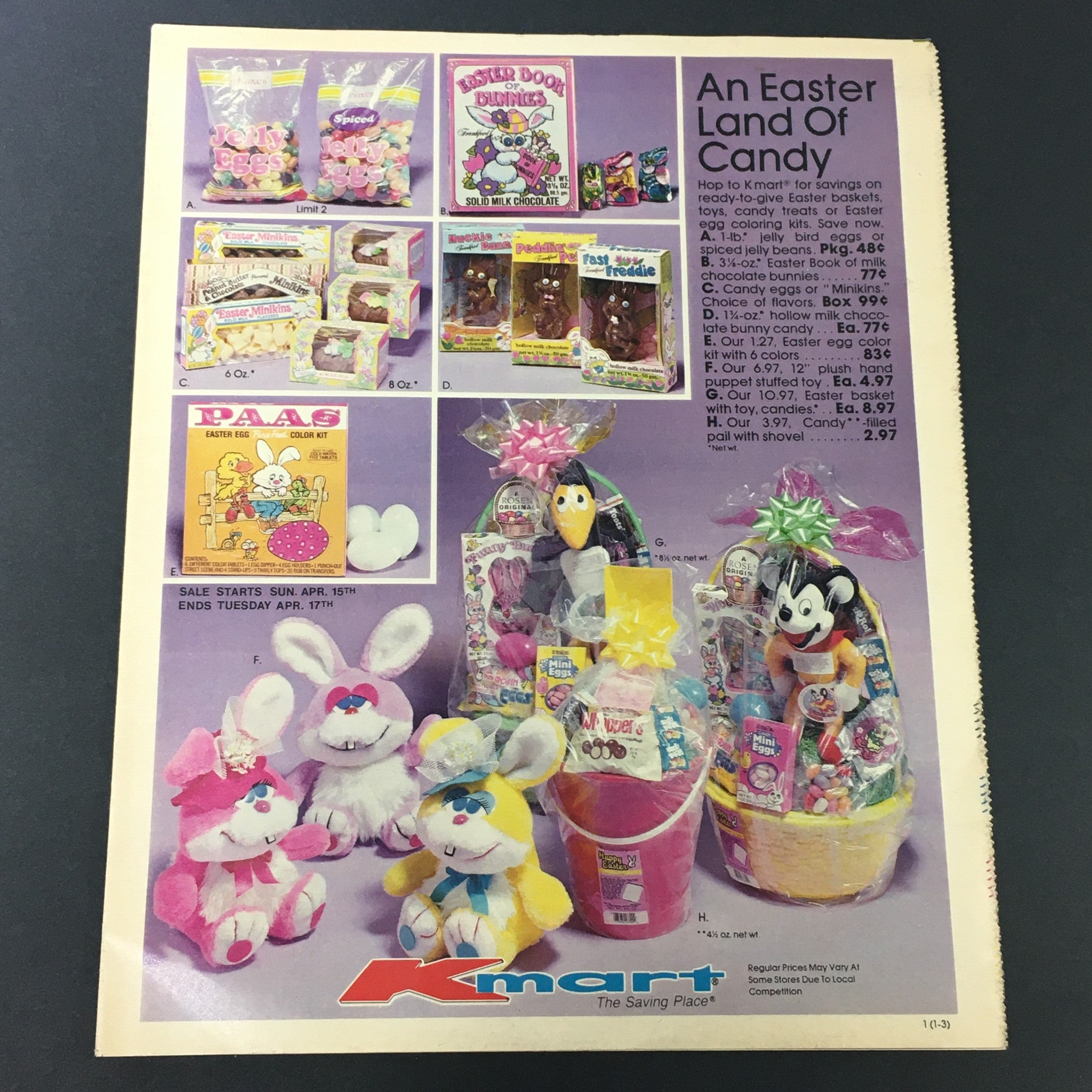 VTG Retro 1984 Paas Easter Land Of Candy Sales Circular Advertising Ads