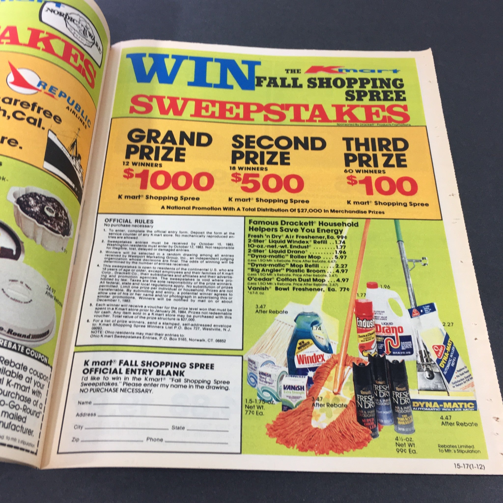 VTG Retro 1983 Prestone Winter Summer Break Fluids Circular Advertising Ads