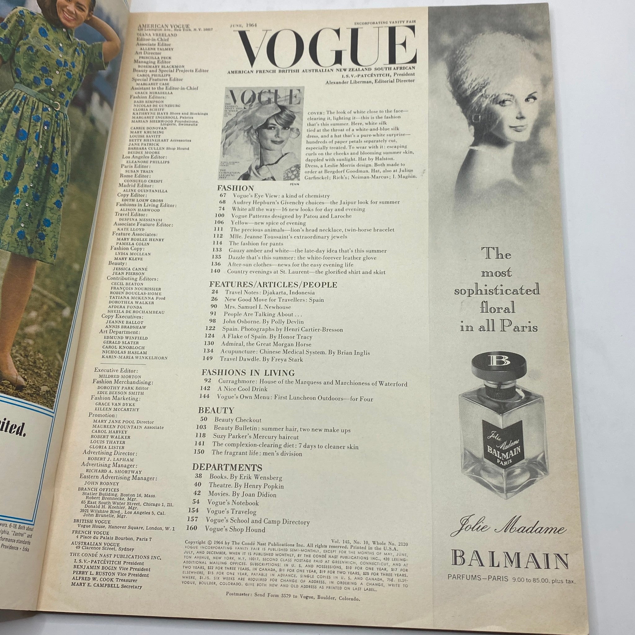 VTG Vogue Magazine June 1964 Anne de Zogheb by Irving Penn No Label