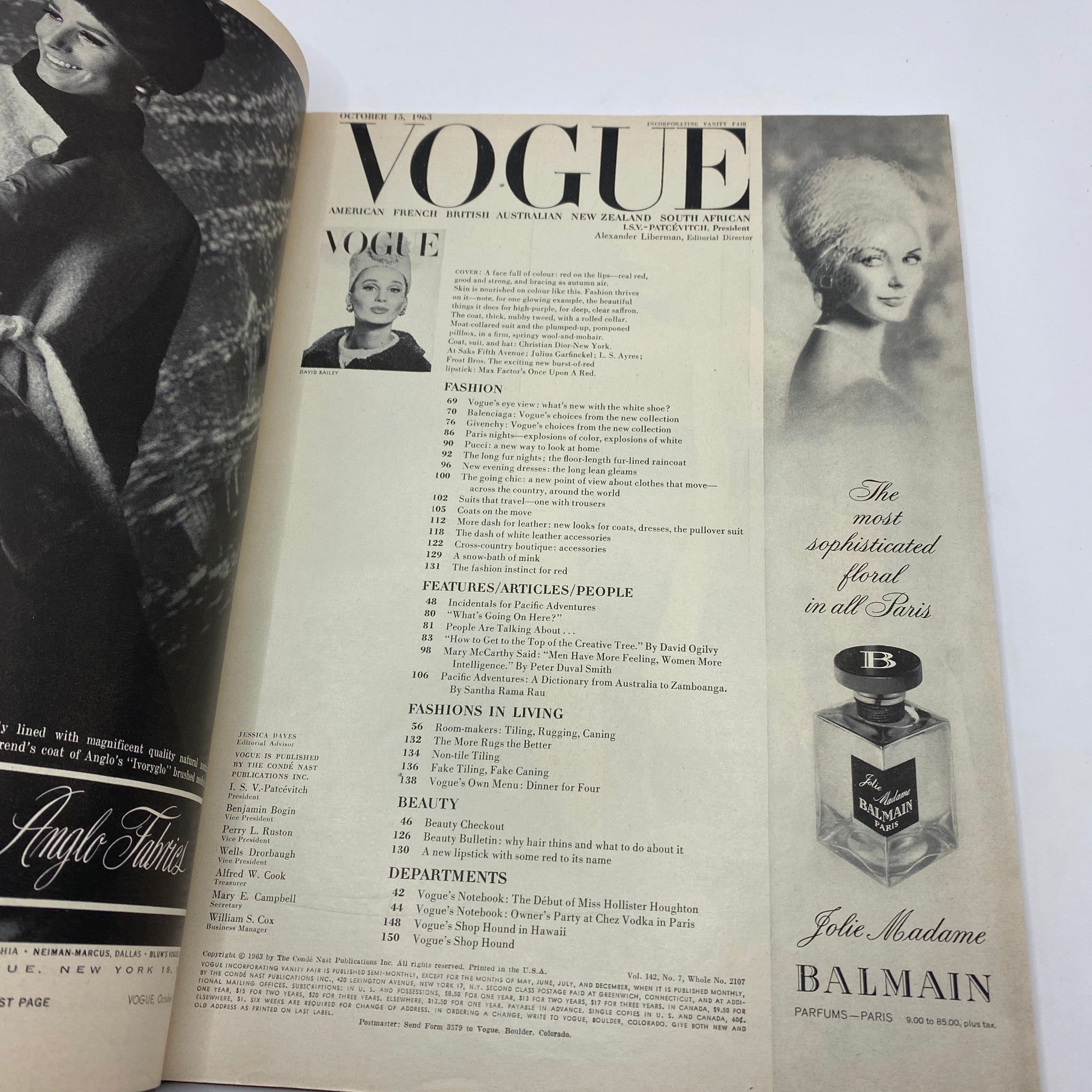 VTG Vogue Magazine October 15 1963 Brigitte Bauer by David Bailey No Label