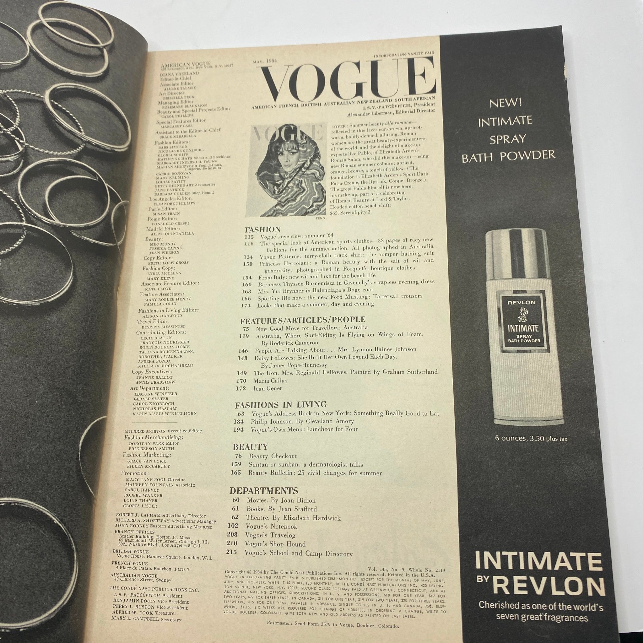 VTG Vogue Magazine May 1964 Wilhelmina Cooper Cover No Label