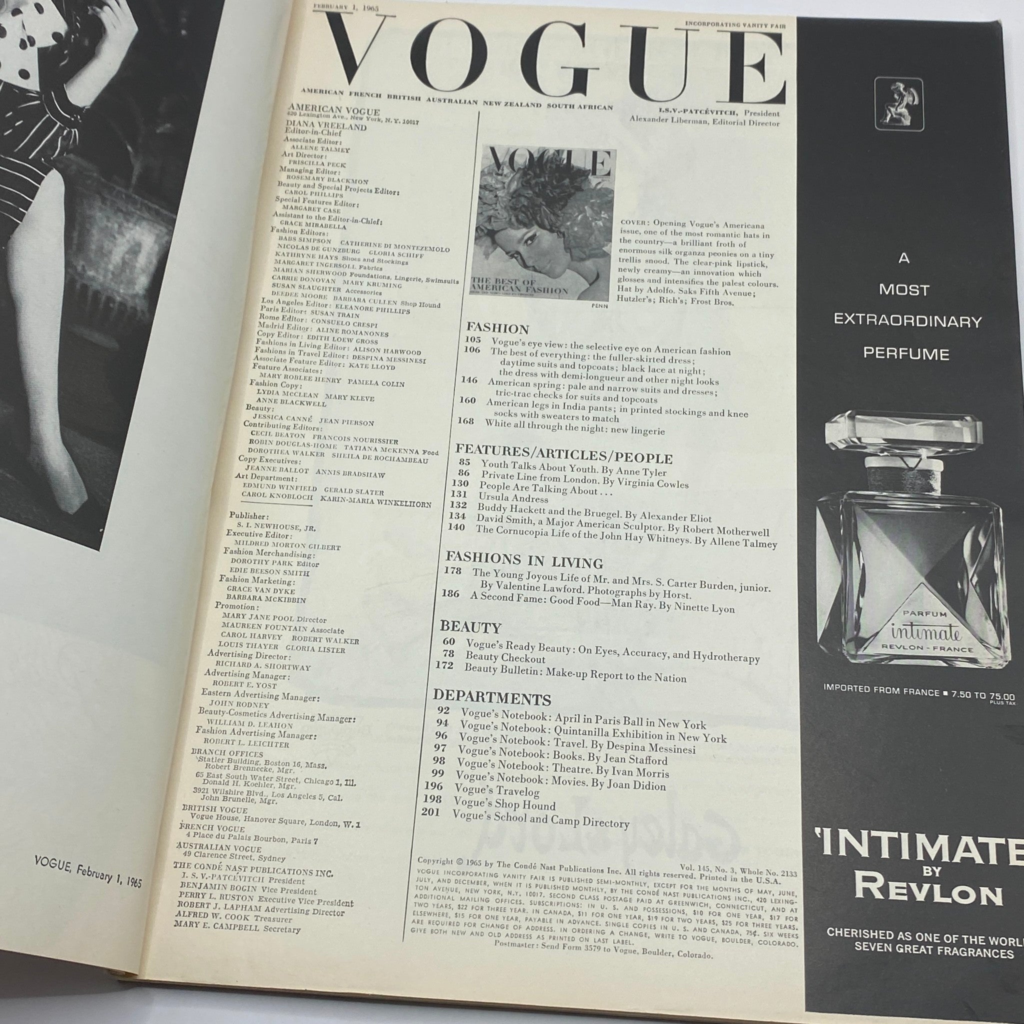 VTG Vogue Magazine February 1 1965 Brigitte Bauer Cover No Label