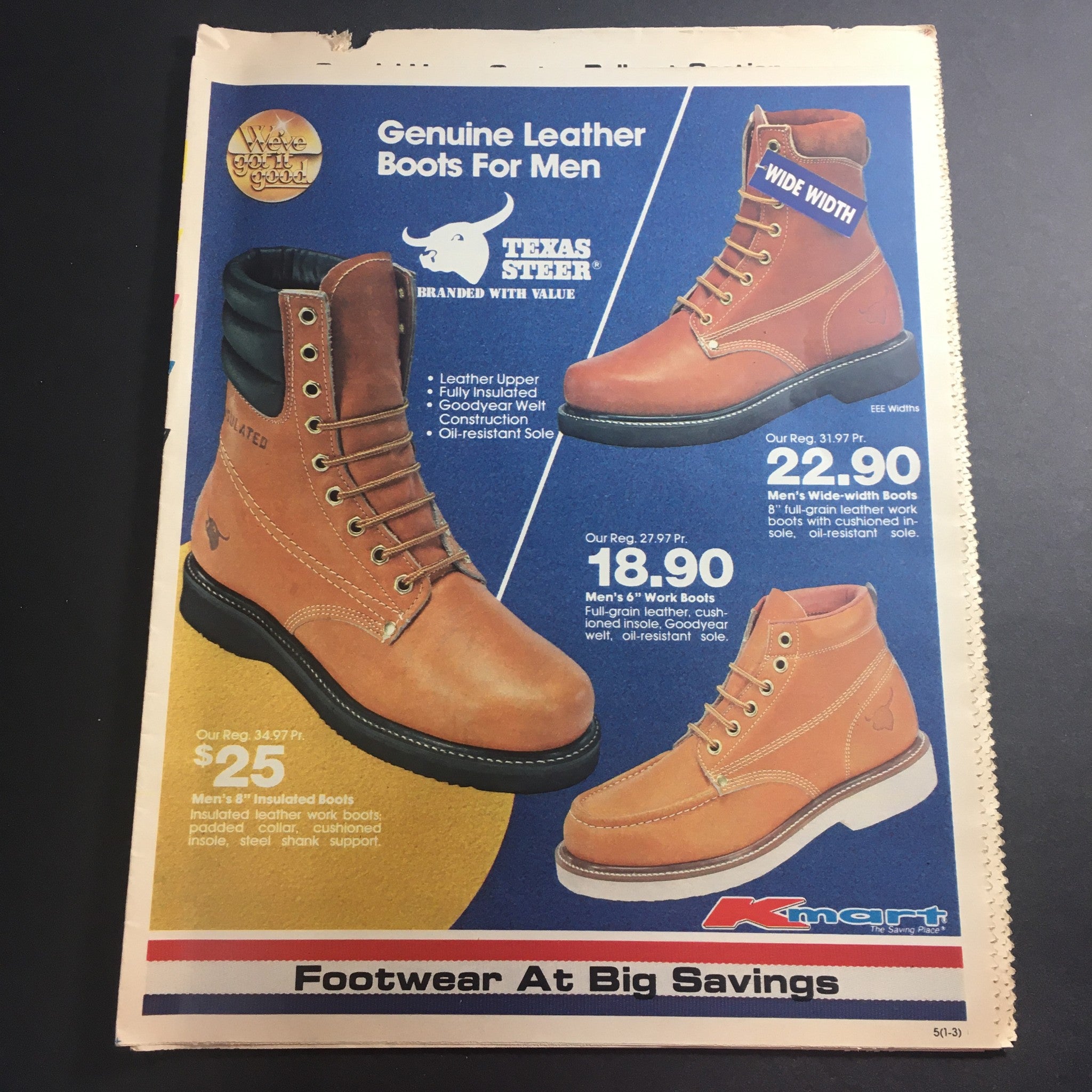 VTG Retro 1984 K-Mart Footwear For Men at Big Savings Circular Advertising Ads