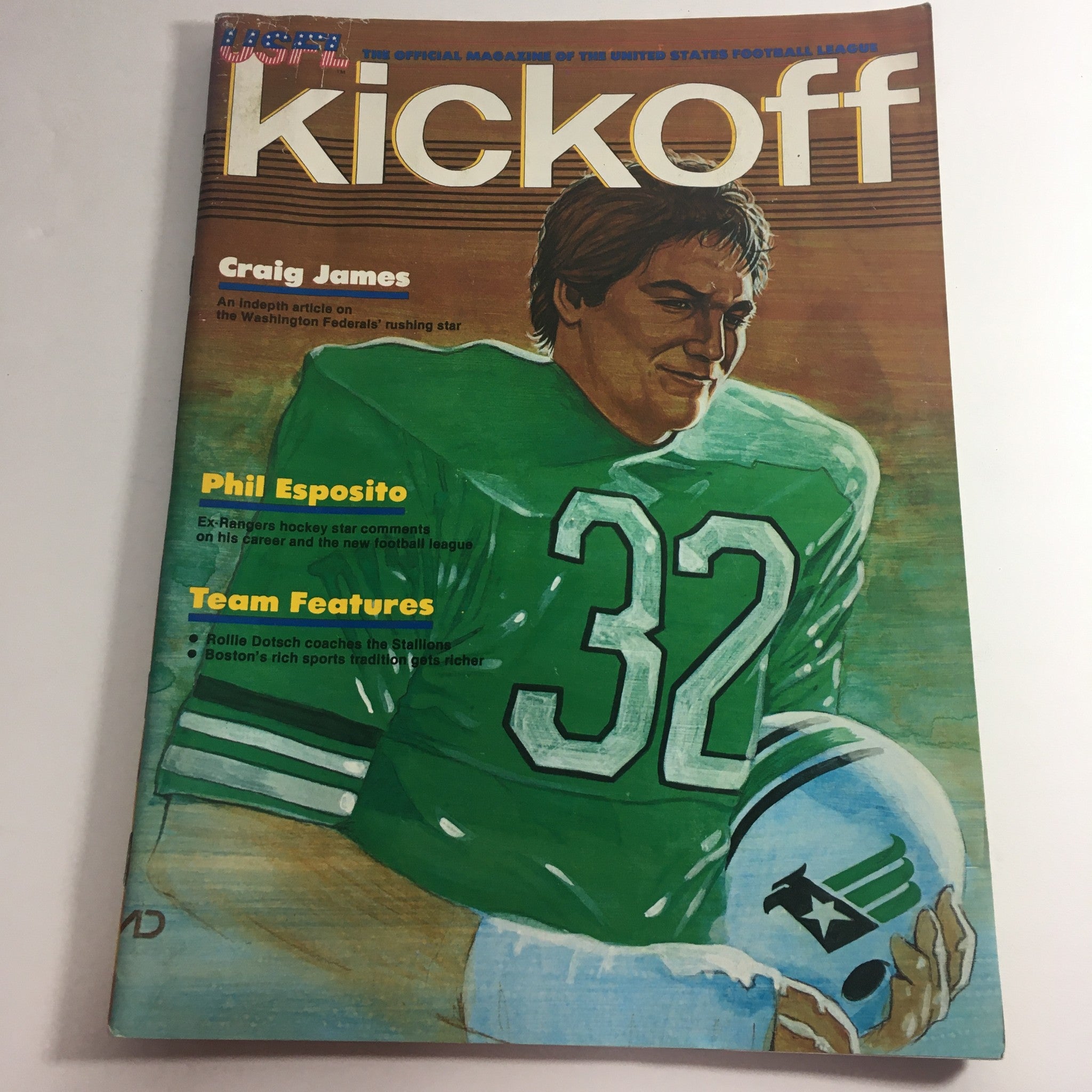 VTG USFL Kickoff Official Magazine 1983 - Craig James / Phil Esposito / No Label