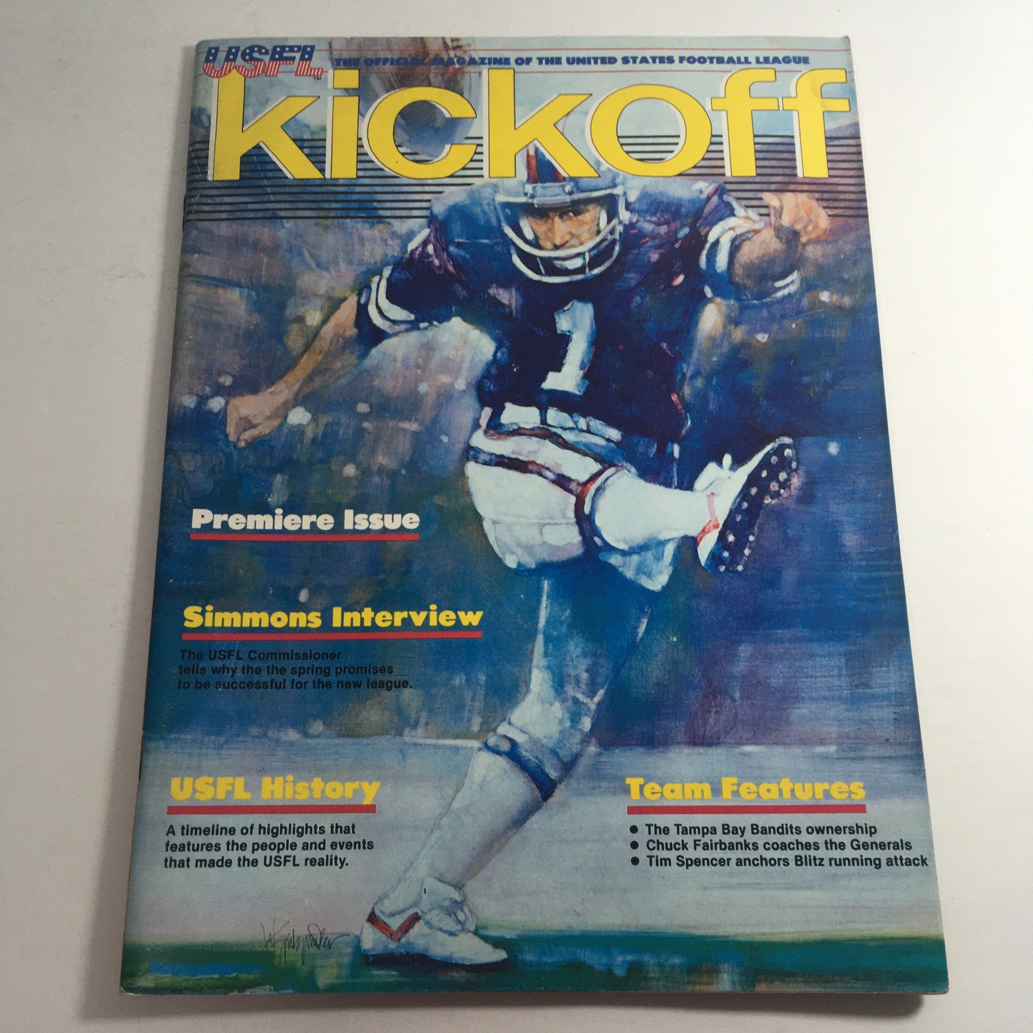 VTG USFL Kickoff Official Magazine 1983 - Tim Spencer / Chet Simmons / Newsstand