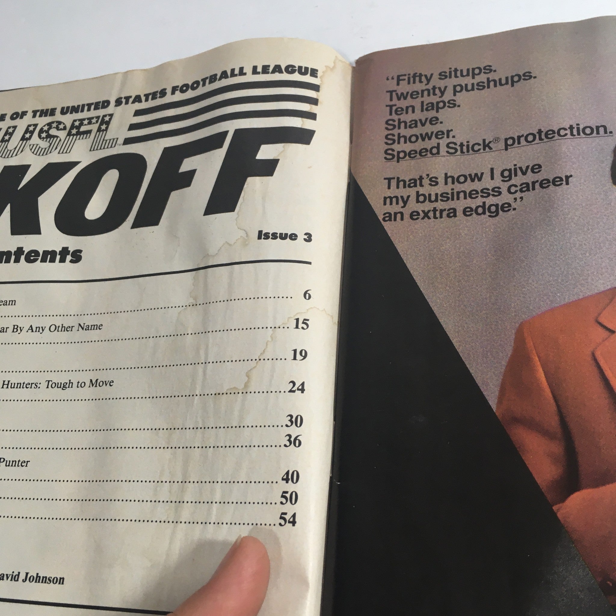 VTG USFL Kickoff Official Magazine 1985 Vol. 3 #2 - Joe Cribbs / Lee Corse