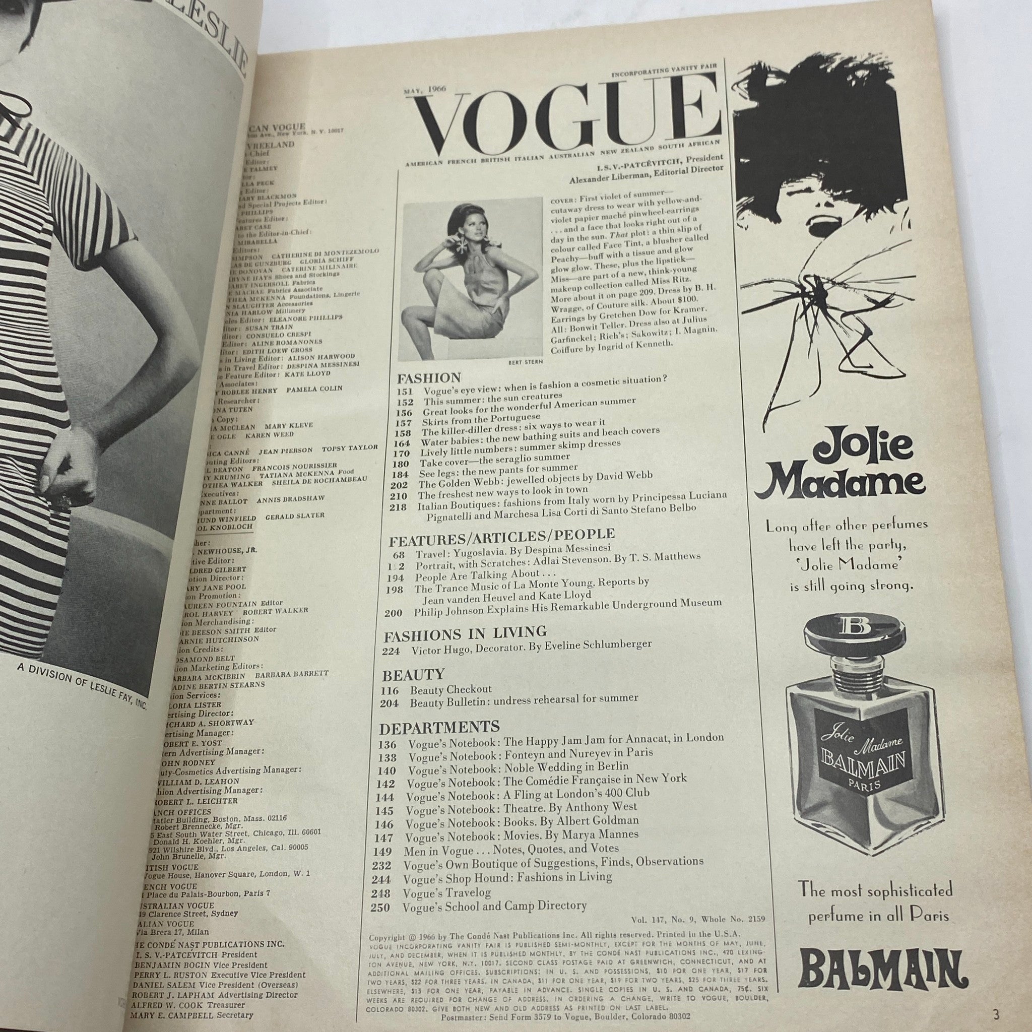 VTG Vogue Magazine October 1 1962 Tilly Tizzani by Bert Stern No Label