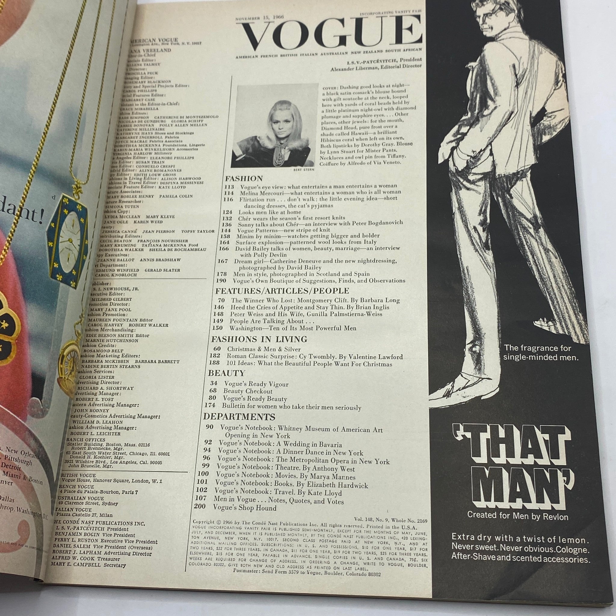 VTG Vogue Magazine November 15 1966 Lauren Hutton by Bert Stern No Label