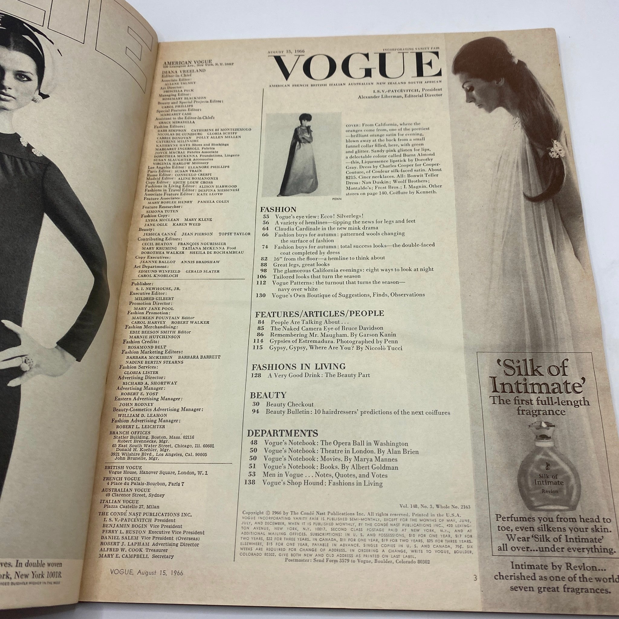 VTG Vogue Magazine August 15 1966 Brigitte Bauer by Richard Avedon No Label