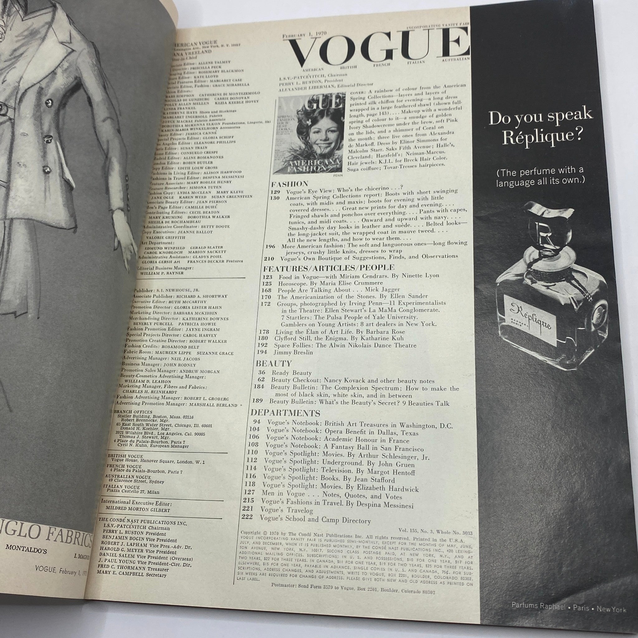 VTG Vogue Magazine February 1 1970 Charly Stember by Irving Penn No Label