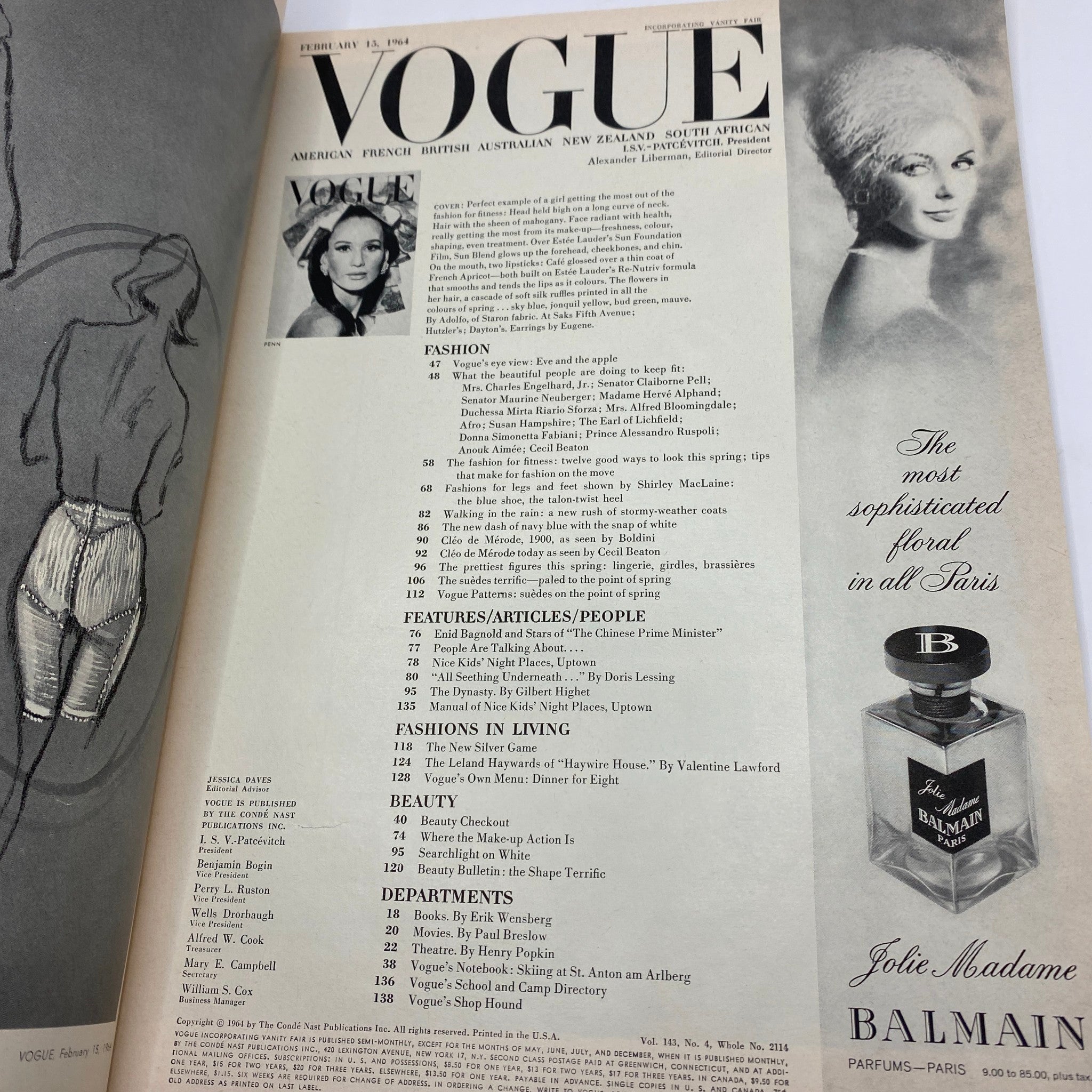 VTG Vogue Magazine February 15 1964 Brigitte Bauer by Irving Penn No Label