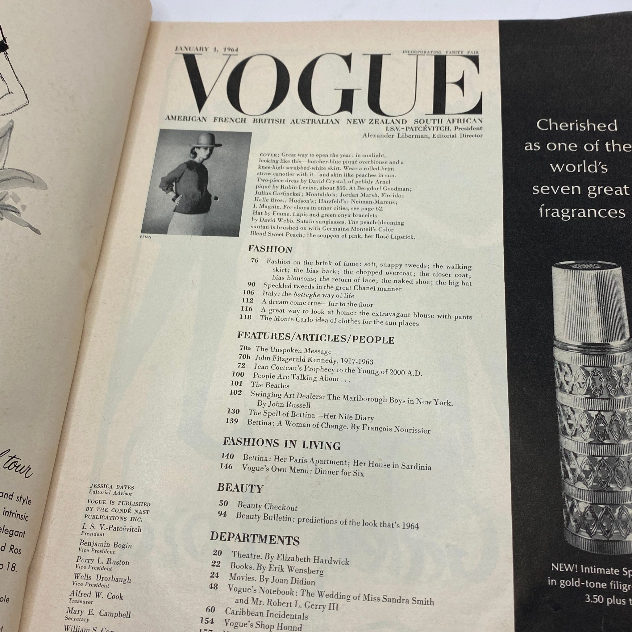 VTG Vogue Magazine January 1 1964 Sandra Paul by Irving Penn No Label