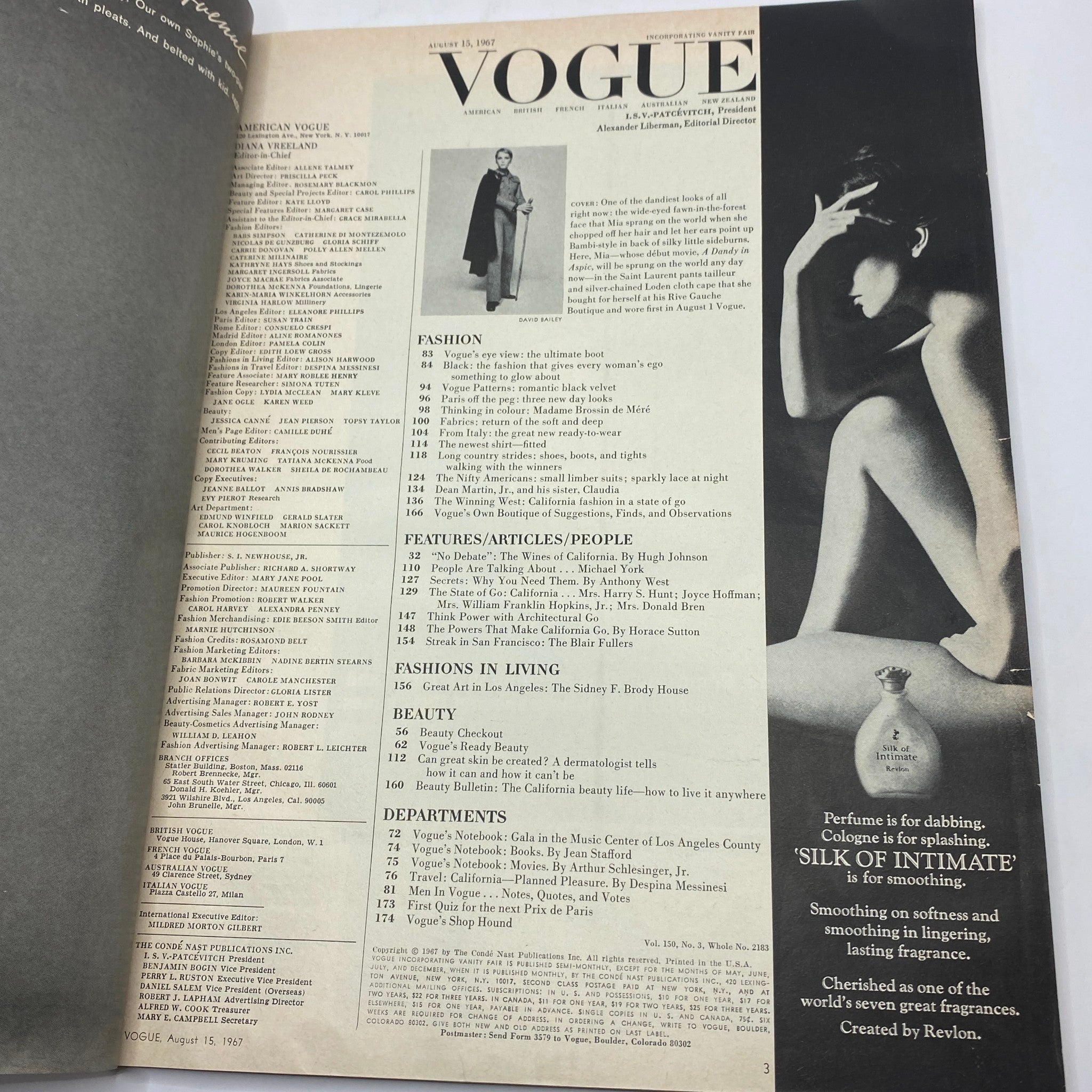 VTG Vogue Magazine August 15 1967 Mia Farrow by David Bailey No Label