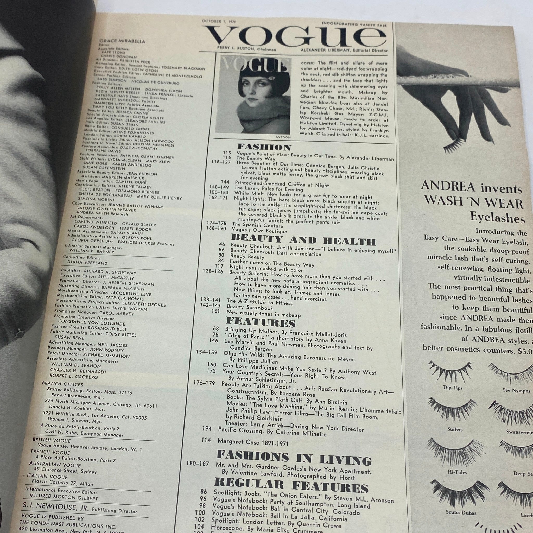 VTG Vogue Magazine October 1 1971 Donna Mitchell by Richard Avedon No Label