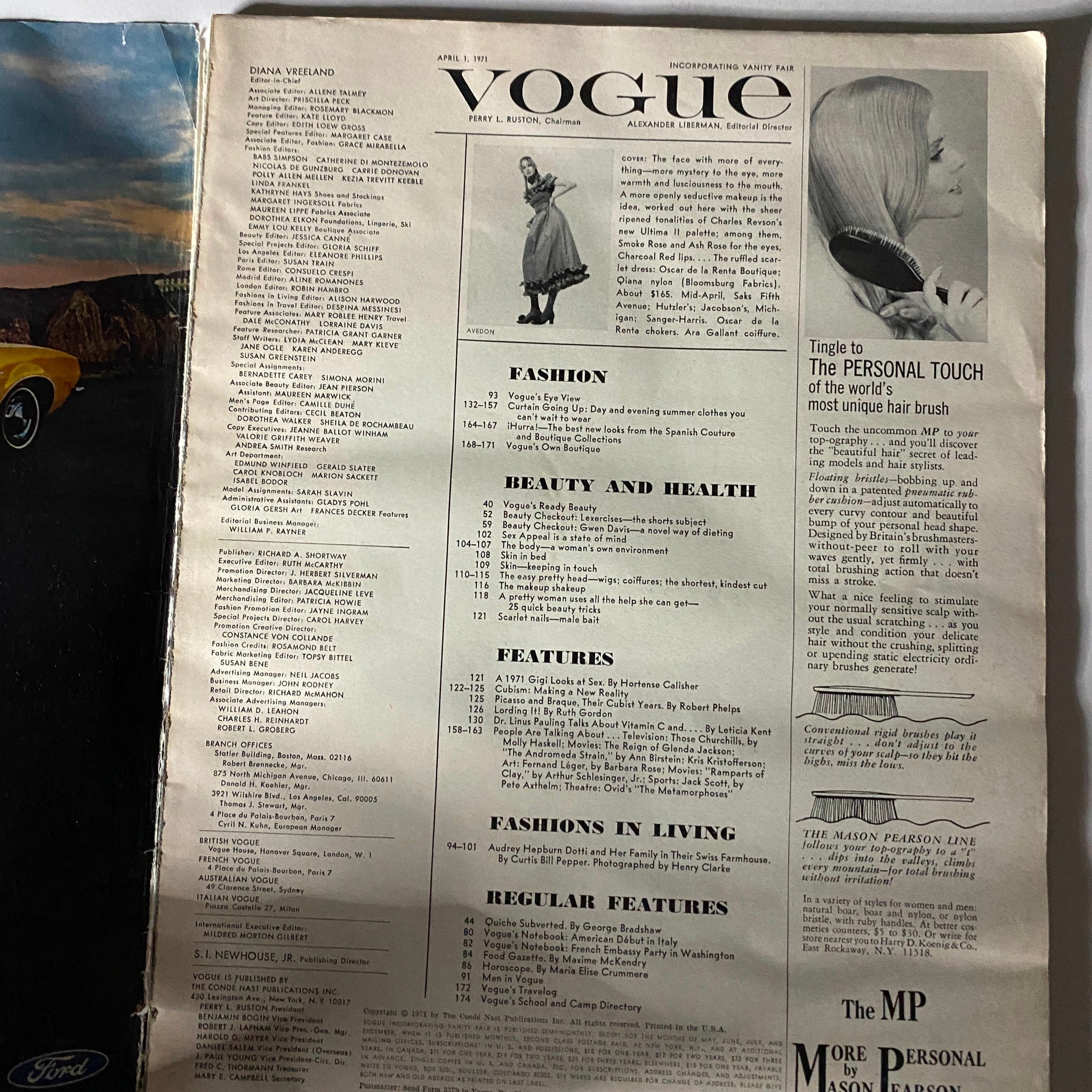 VTG Vogue Magazine April 1 1971 Charly Stember GD Interior No Label