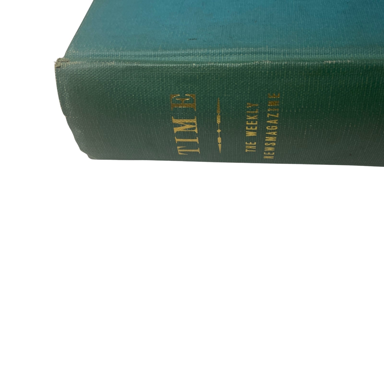 Close-up of the spine of the library edition of Time Magazine, indicating publication details for January to March 1949, designed for archival use.