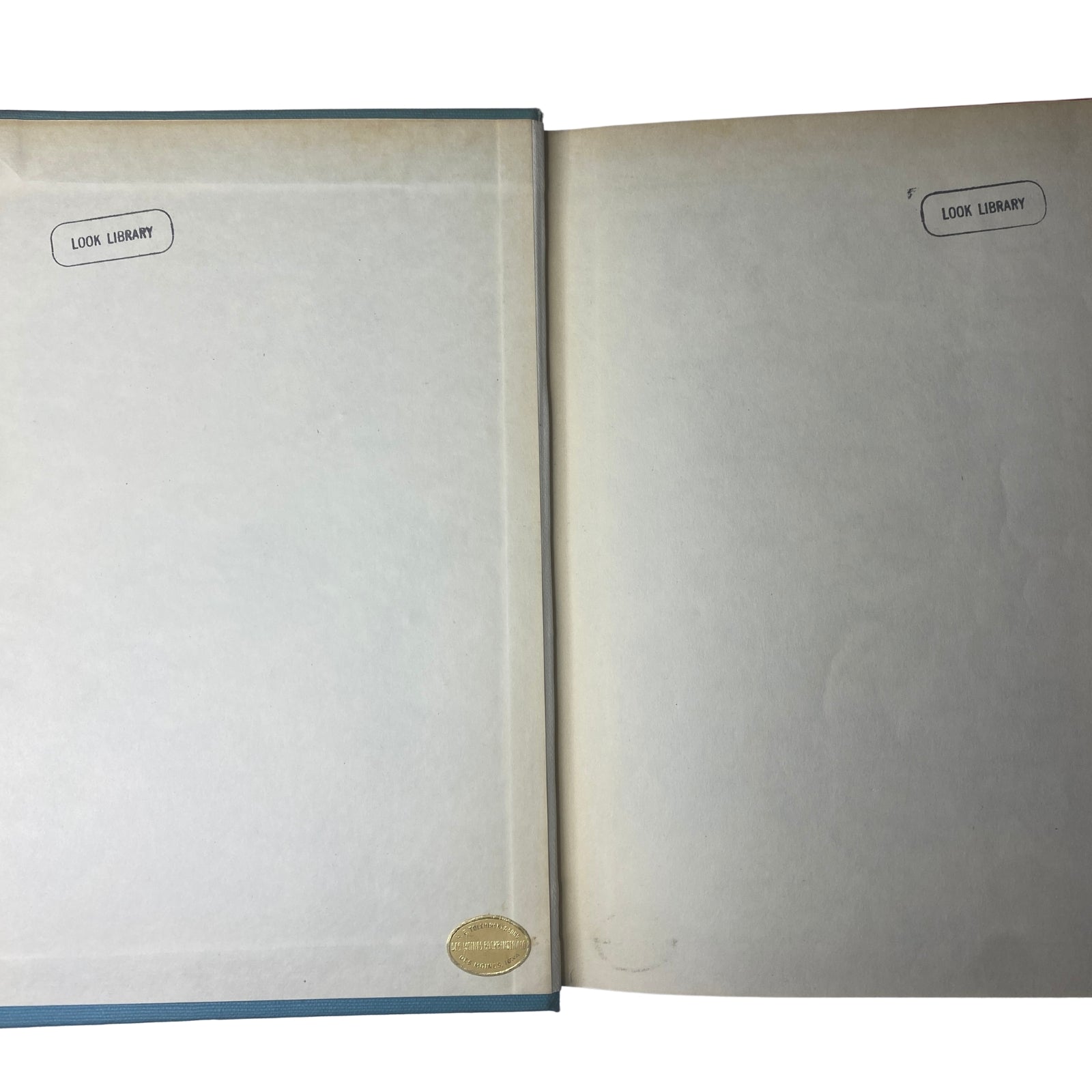 Inside cover pages of 'Time Magazine Library Bound Weekly January 3, 1949 - March 28, 1949' featuring library labels.