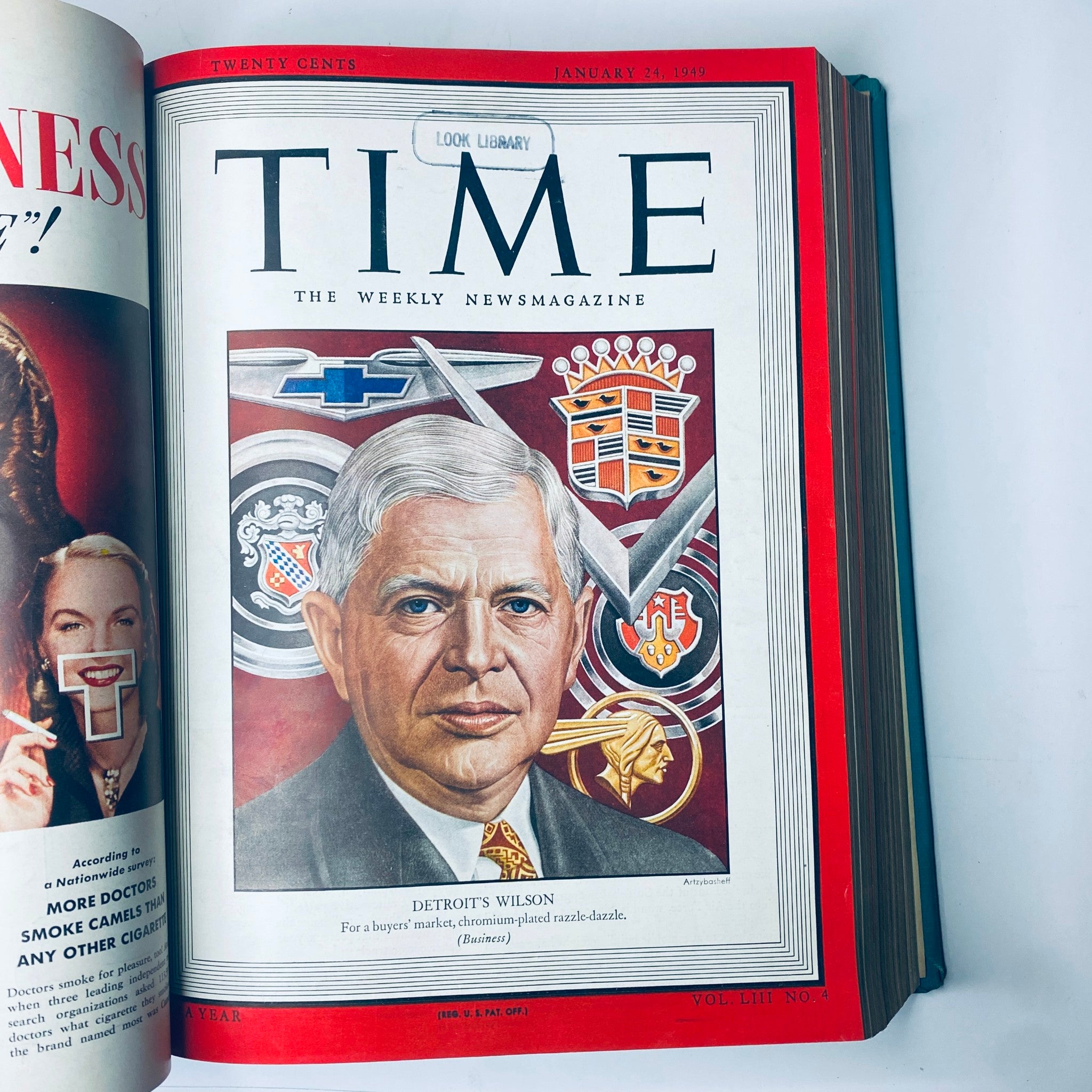 Interior page of 'Time Magazine' dated January 24, 1949, featuring Charles E. Wilson.