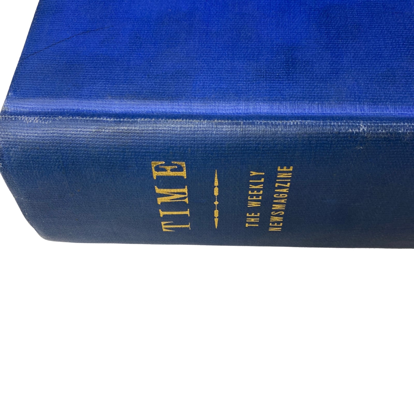 Detailed view of the spine of Time Magazine Library Bound Weekly April 5, 1948 - June 28, 1948, showcasing the book's title and publication details.