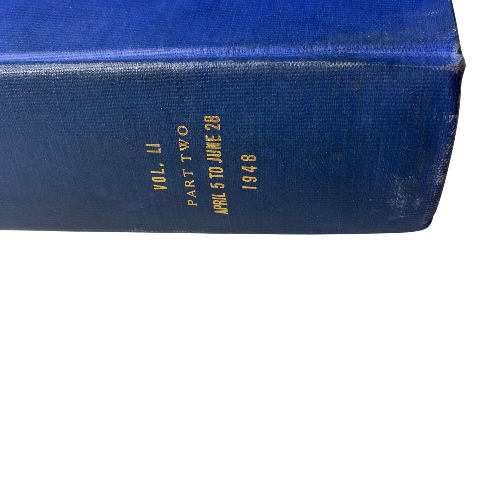 Side view of Time Magazine Library Bound Weekly April 5, 1948 - June 28, 1948, highlighting the marked volume and date range.