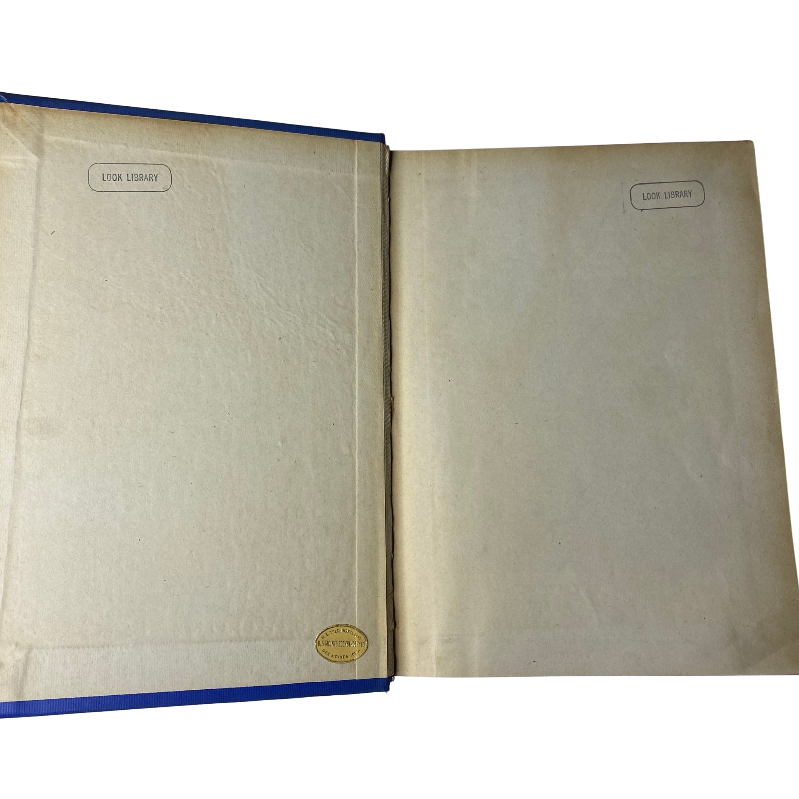 Interior pages of Time Magazine Library Bound Weekly April 5, 1948 - June 28, 1948, showing blank pages with library inserts.