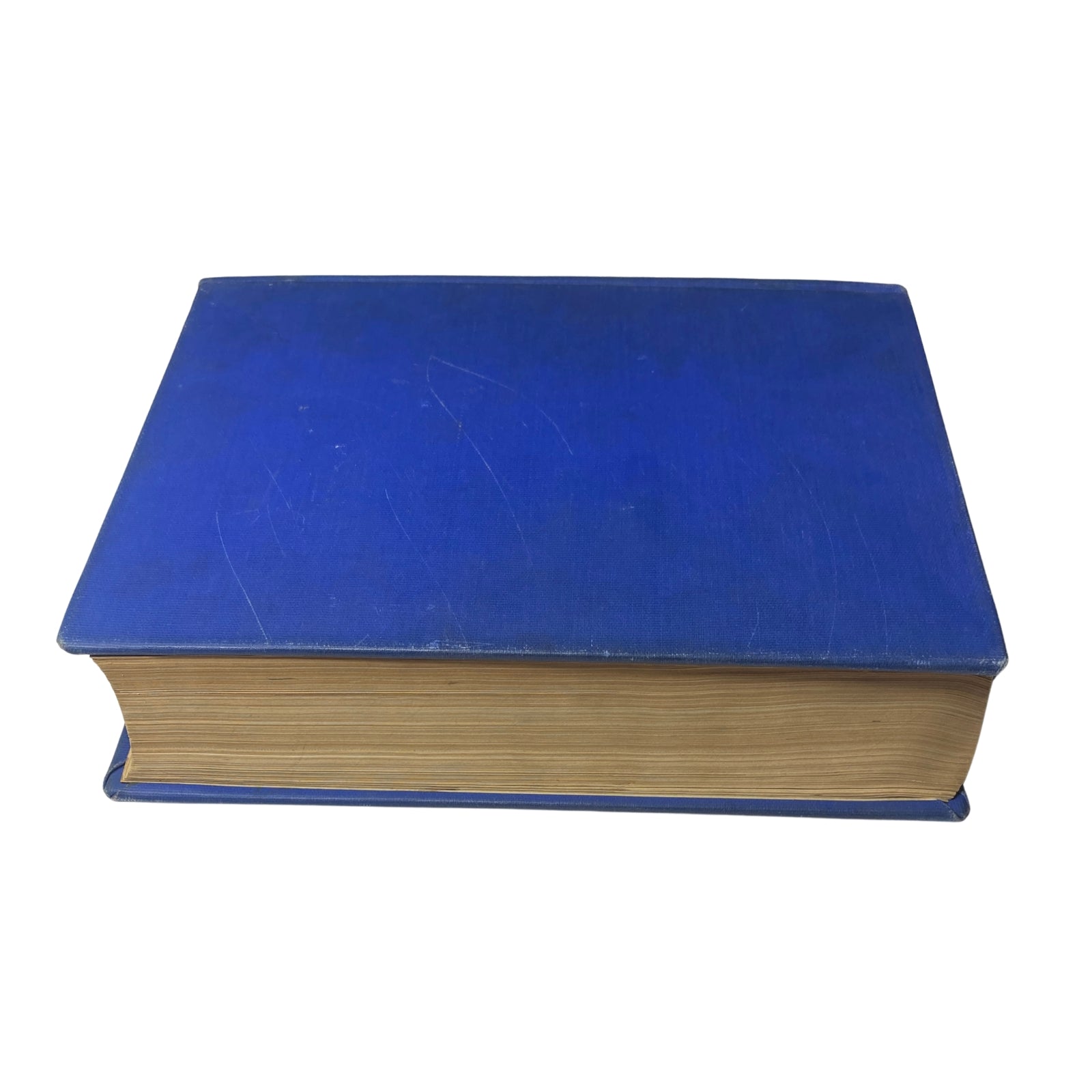 Top view of the blue bound cover of Time Magazine Library Bound Weekly from April 5 to June 28, 1948, illustrating its solid condition and design.
