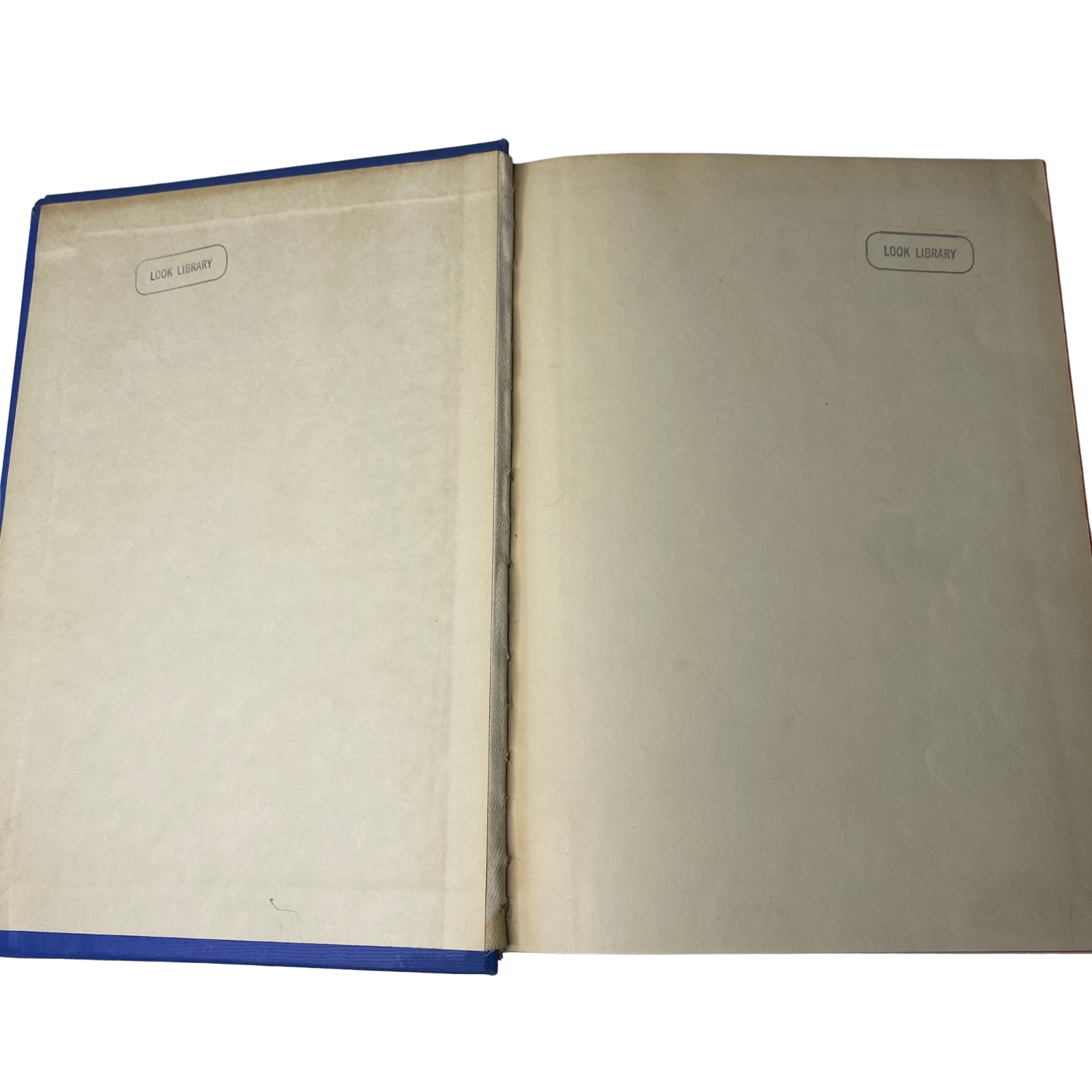 Inside view of the Time Magazine Library Bound Weekly, showing blank pages with 'LOOK LIBRARY' labels, representing the archival quality of the 1948 edition.