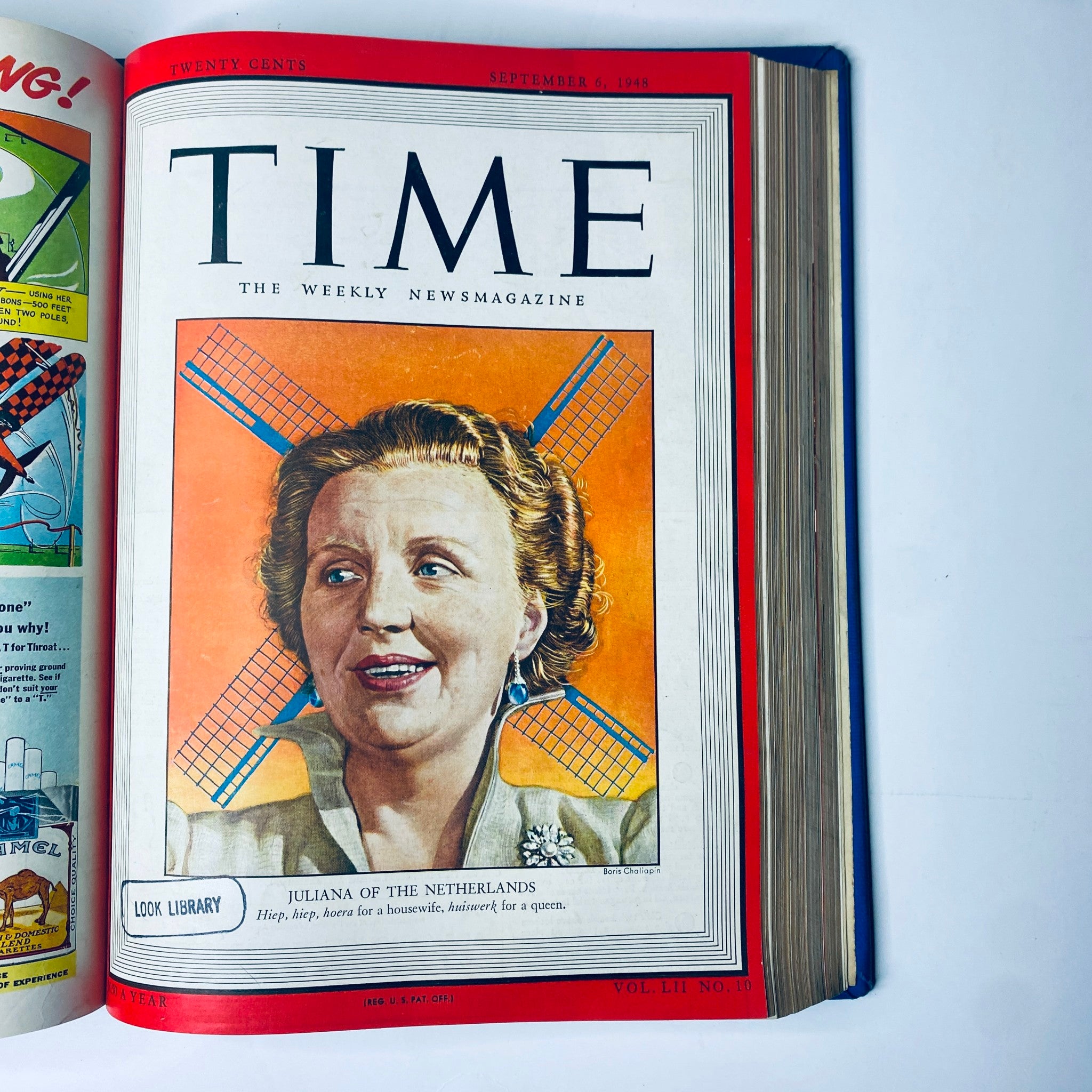Cover of Time Magazine, September 6, 1948 showcasing Juliana of the Netherlands, included in the Time Library Bound Weekly July 5, 1948 - September 27, 1948.