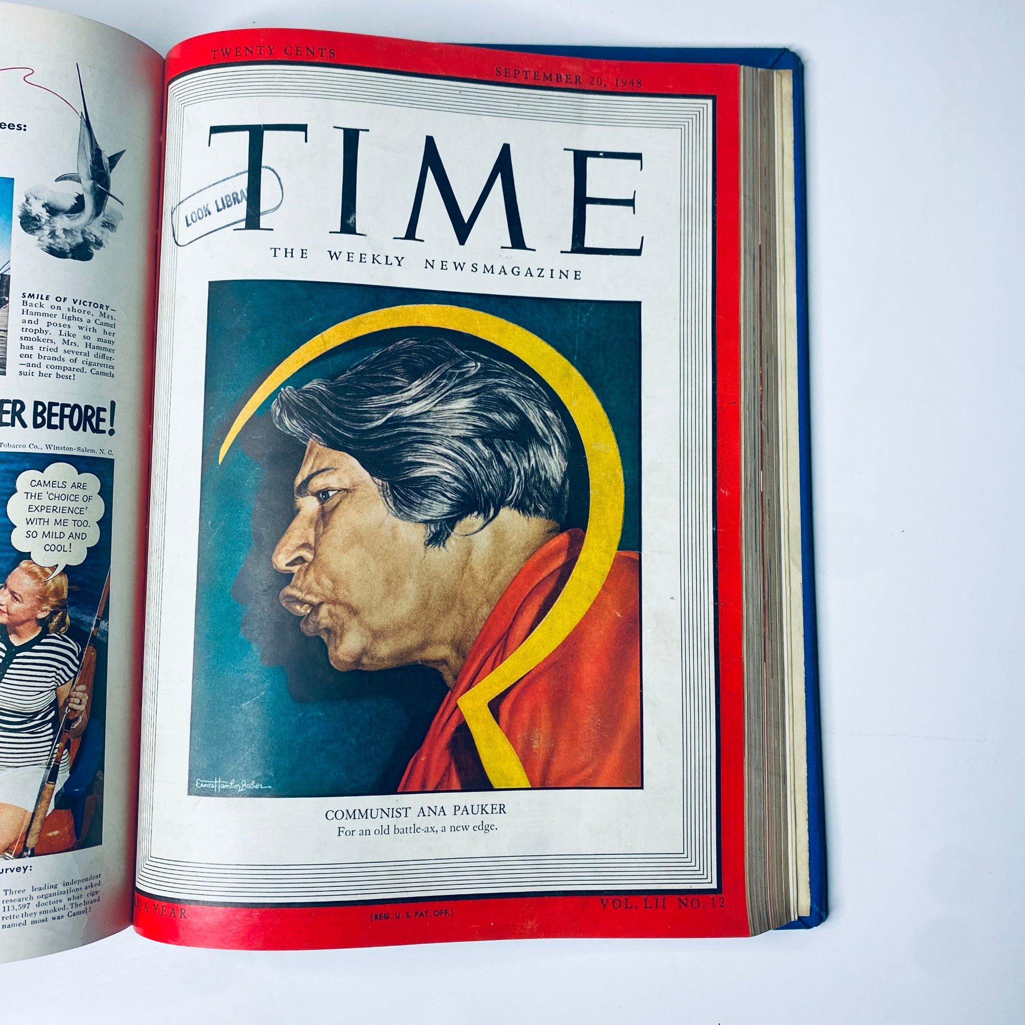 Cover of Time Magazine, September 20, 1948 featuring Ana Pauker, included in the Time Library Bound Weekly July 5, 1948 - September 27, 1948.