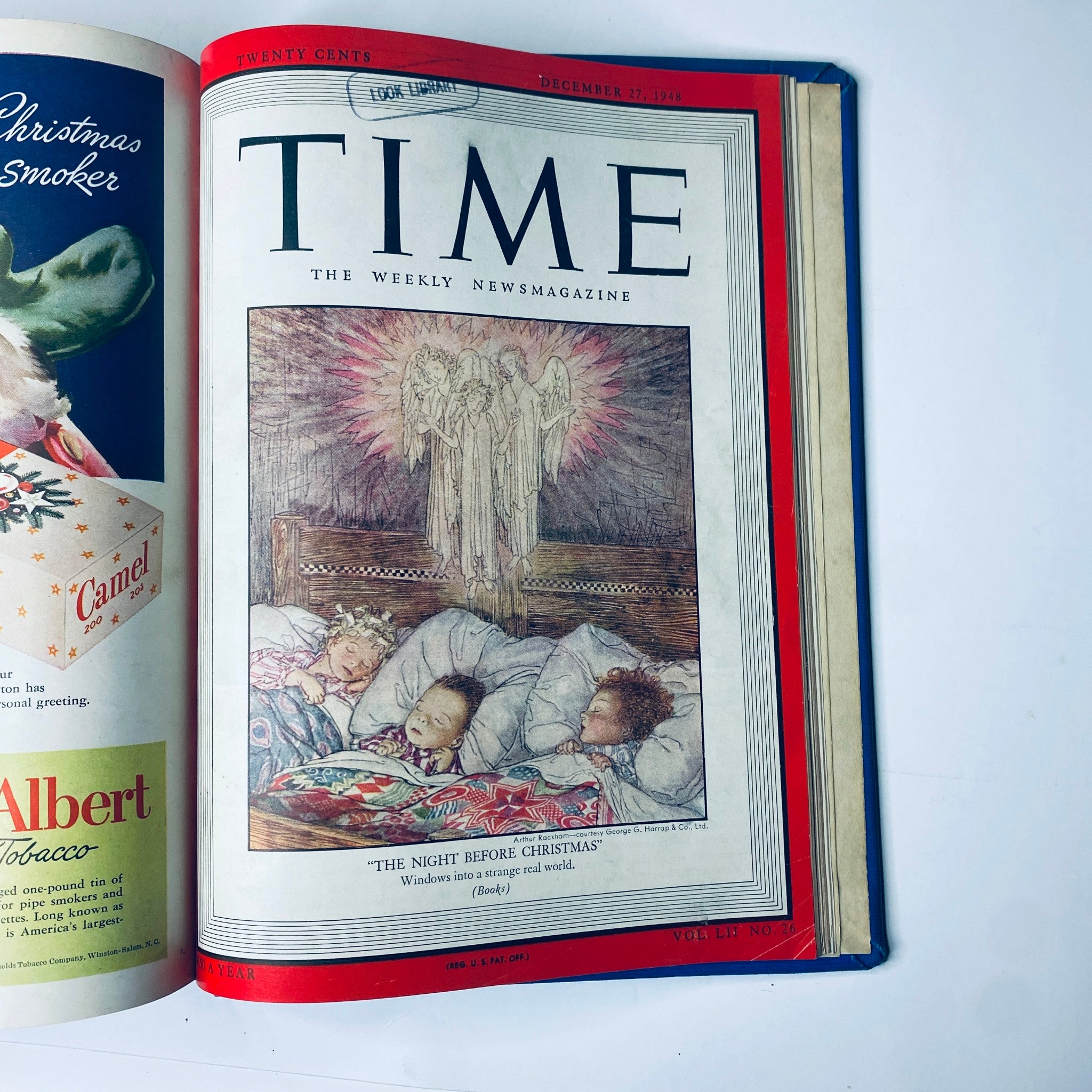 Cover of Time Magazine from December 27, 1948, depicting 'The Night Before Christmas'. Part of the Time Magazine Library Bound from October to December 1948.