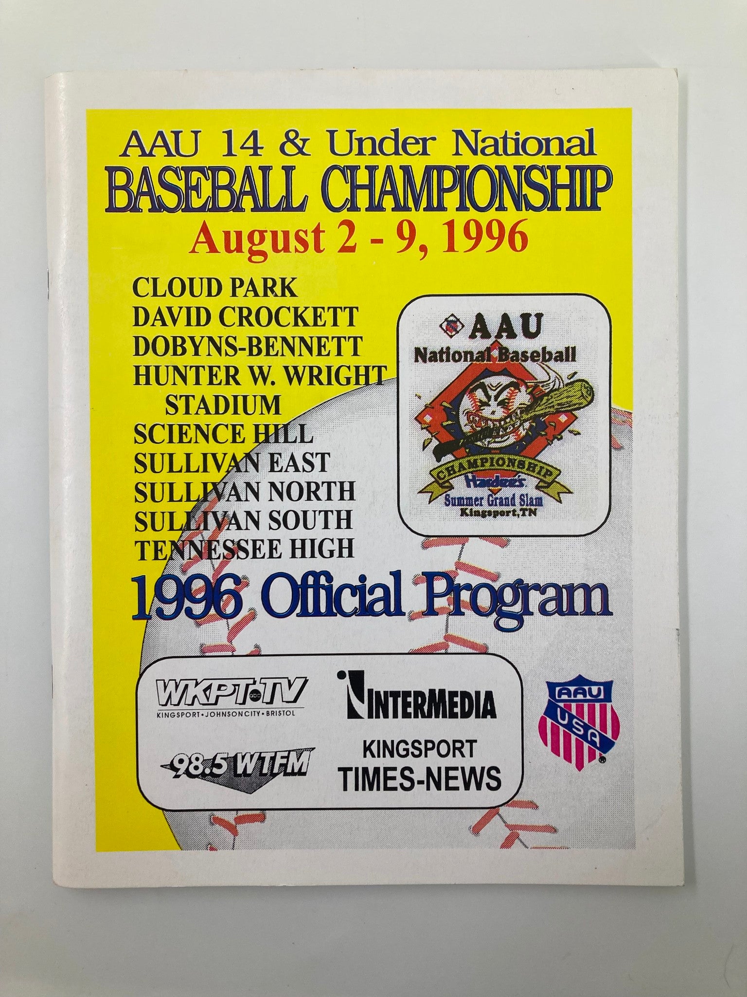 August 2-9 1996 AAU 14 & Under National Baseball Championship Official Program