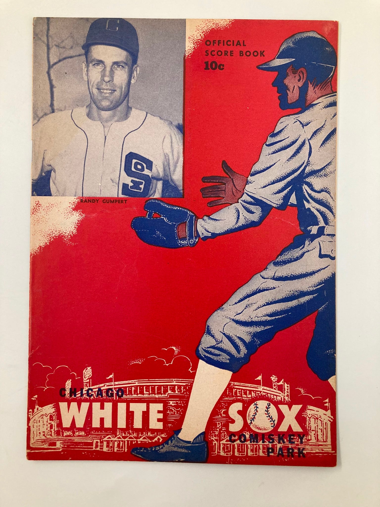 1949 Dodge Plymouth Bender-Rieger Inc. Score Cards Program featuring an illustration of a baseball player in action and a vintage photo of a player, representing classic sports memorabilia.