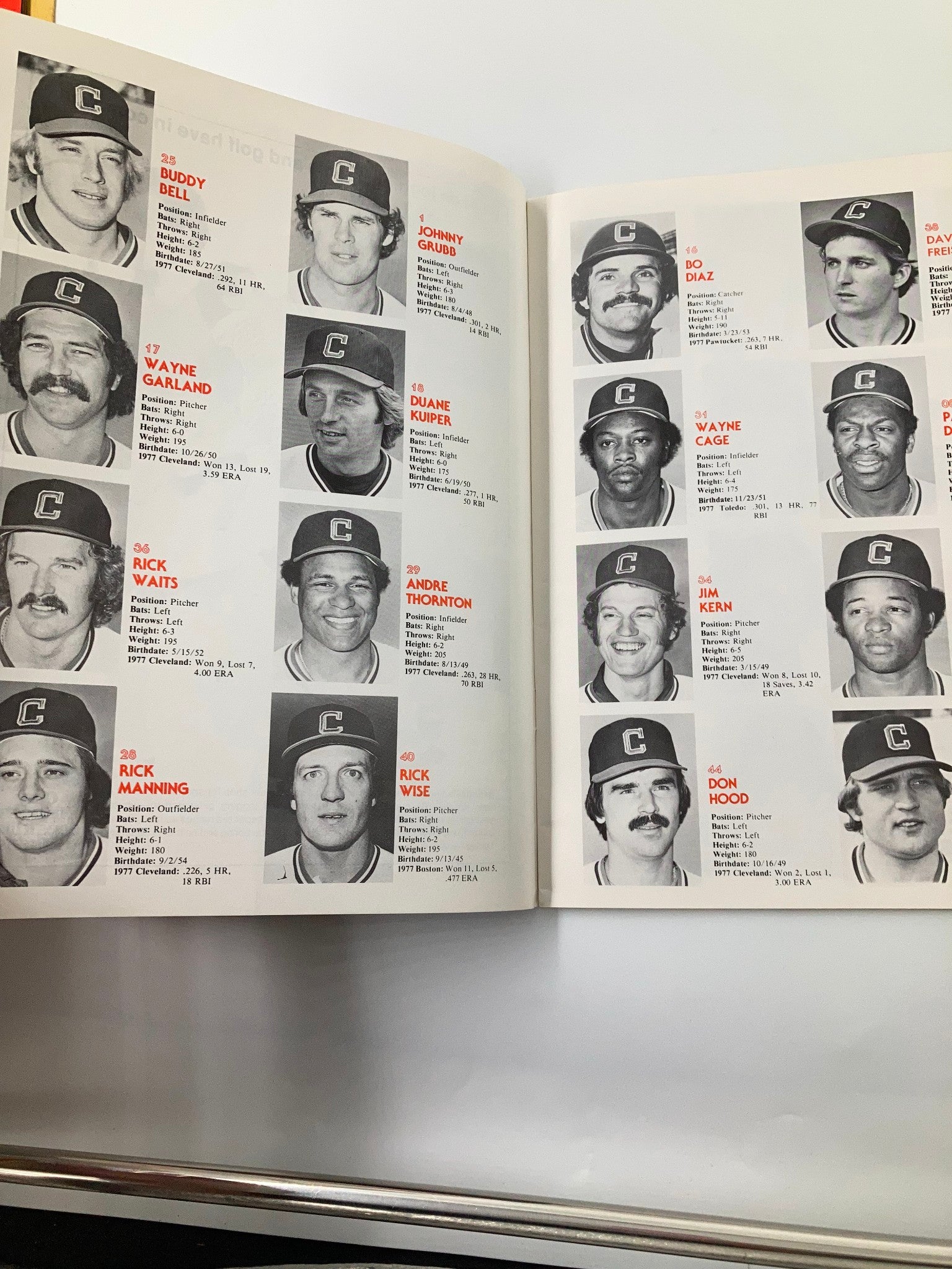 1978 MLB Cleveland Indians Official Program and Souvenir Magazine