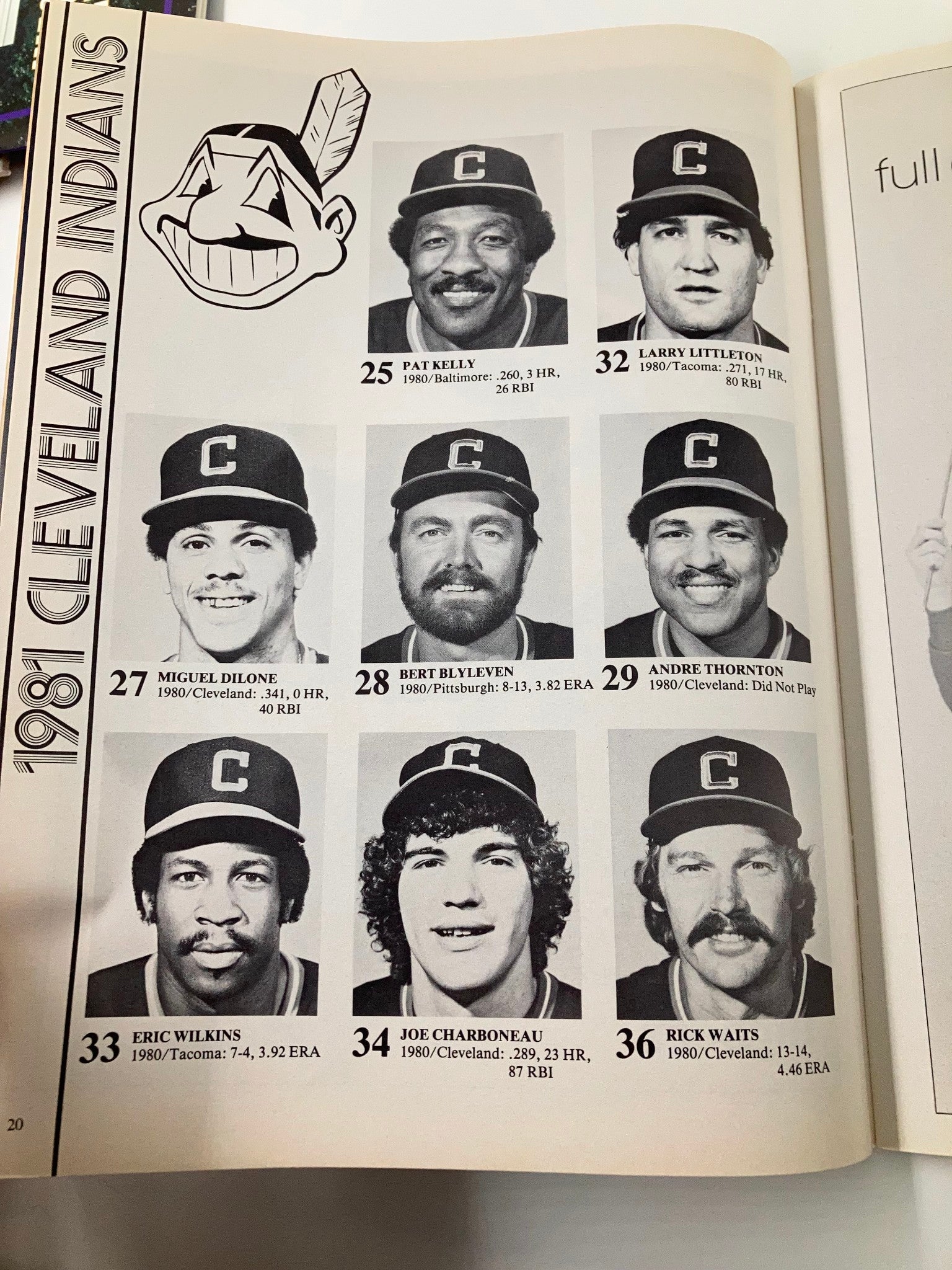 1981 MLB Cleveland Indians Official Program and Souvenir Magazine