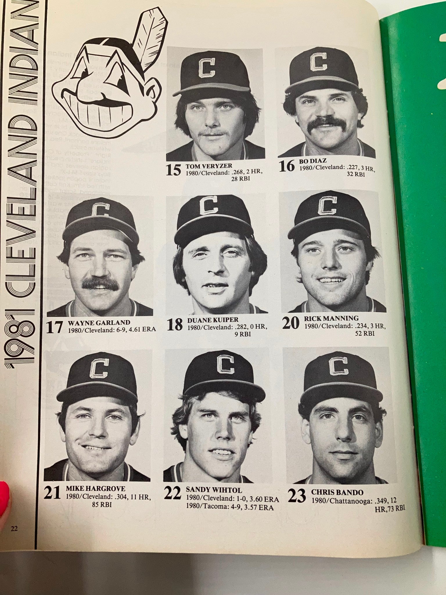 1981 MLB Cleveland Indians Official Program and Souvenir Magazine