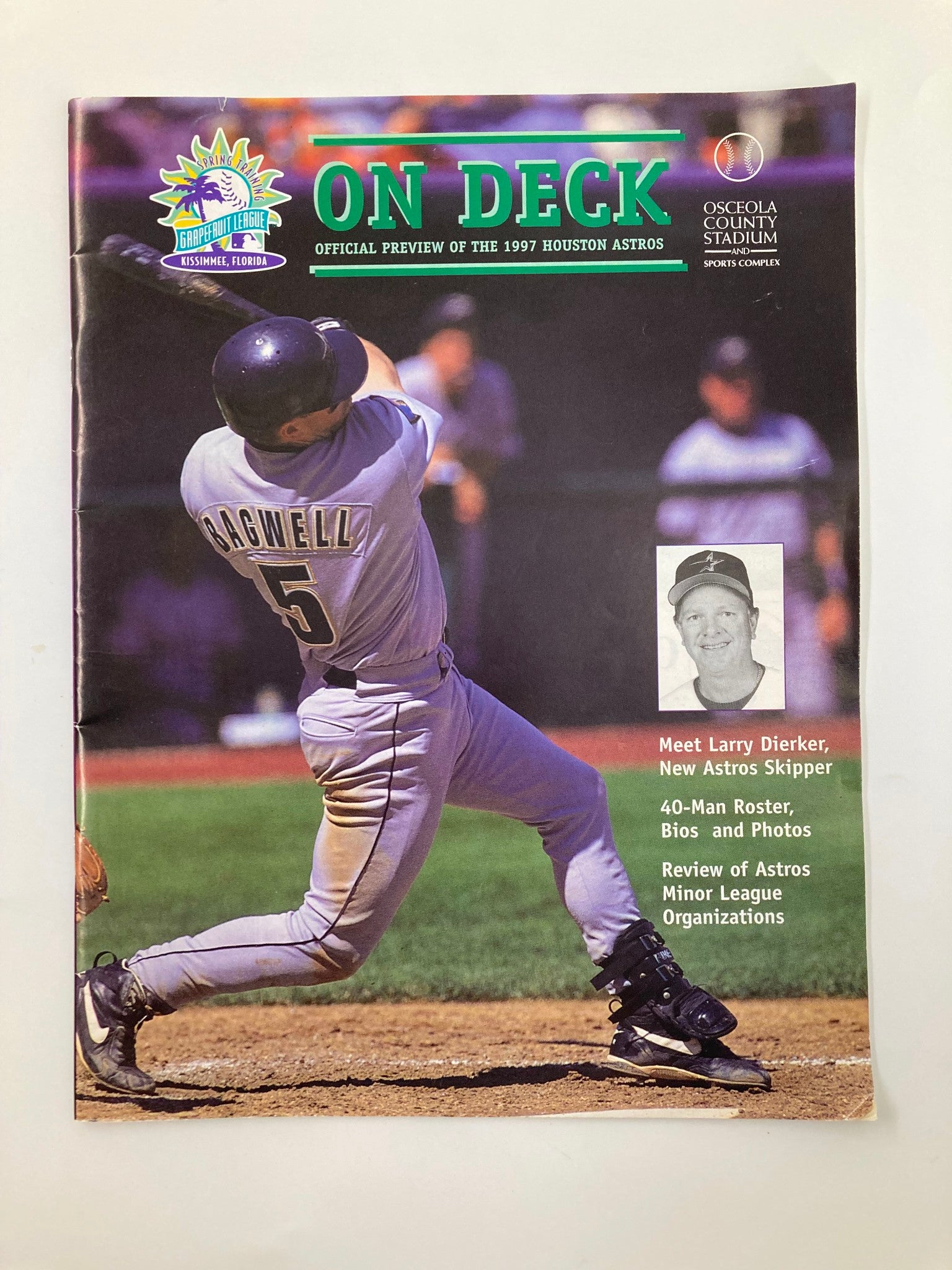 1997 On Deck Official Preview Houston Astros Larry Dierker Astros Skipper