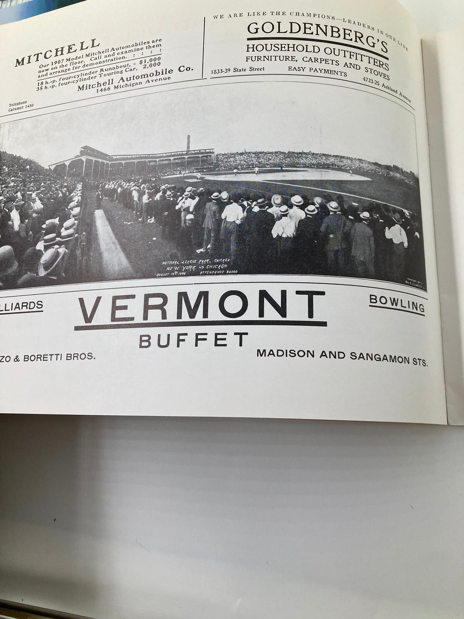 1906 Cubs Sox Baseball World's Championship Series Souvenir Score Book reprint