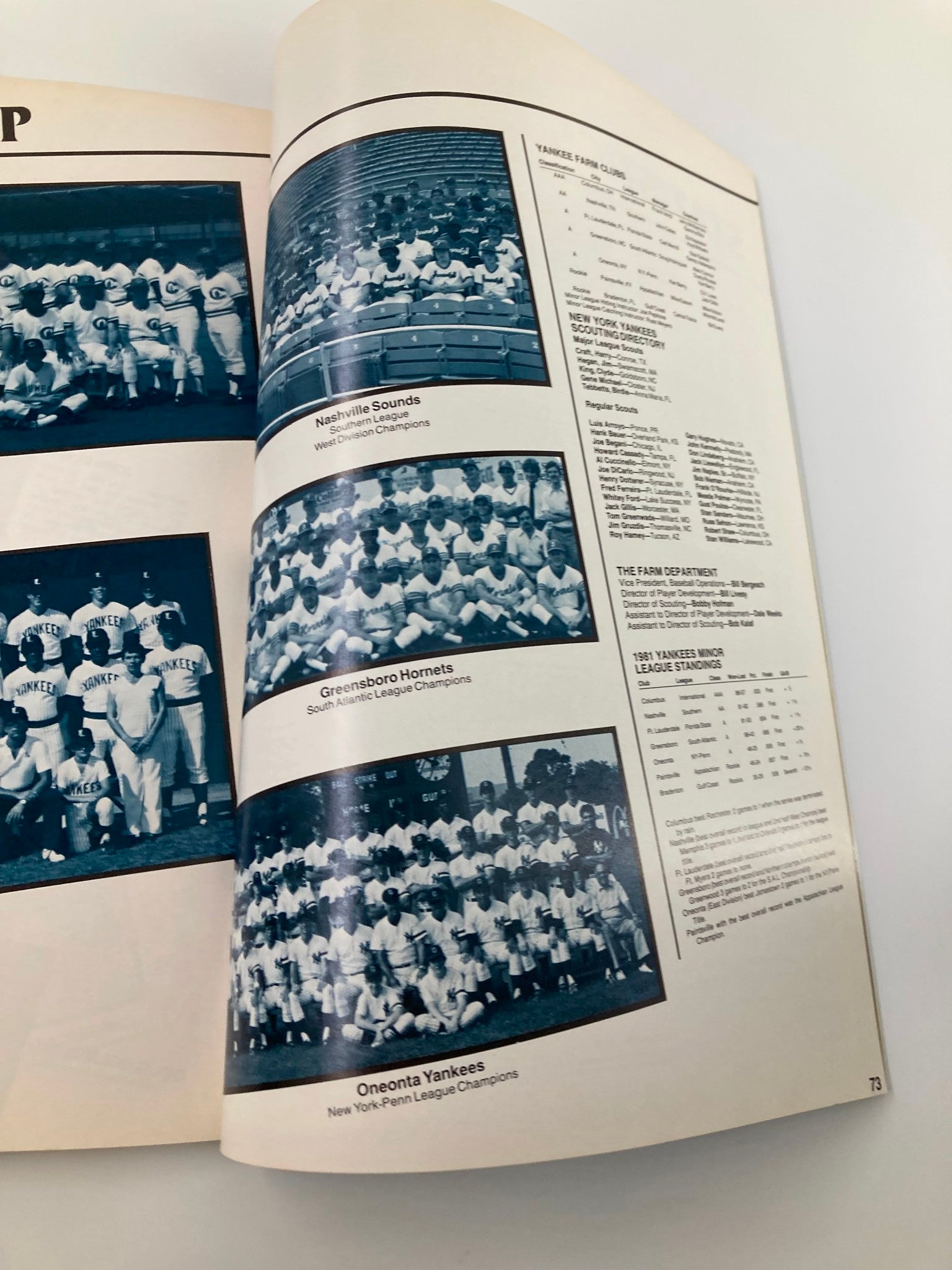 1982 MLB New York Yankees Official Yearbook American League Champions