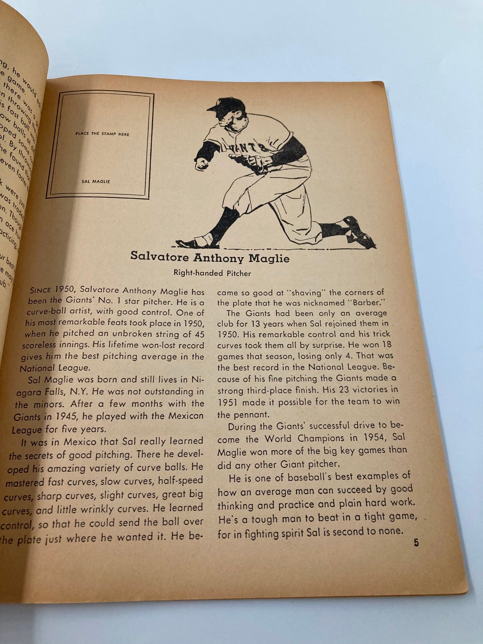 1954 MLB Baseball The Golden Stamp Book of the New York Giants Complete
