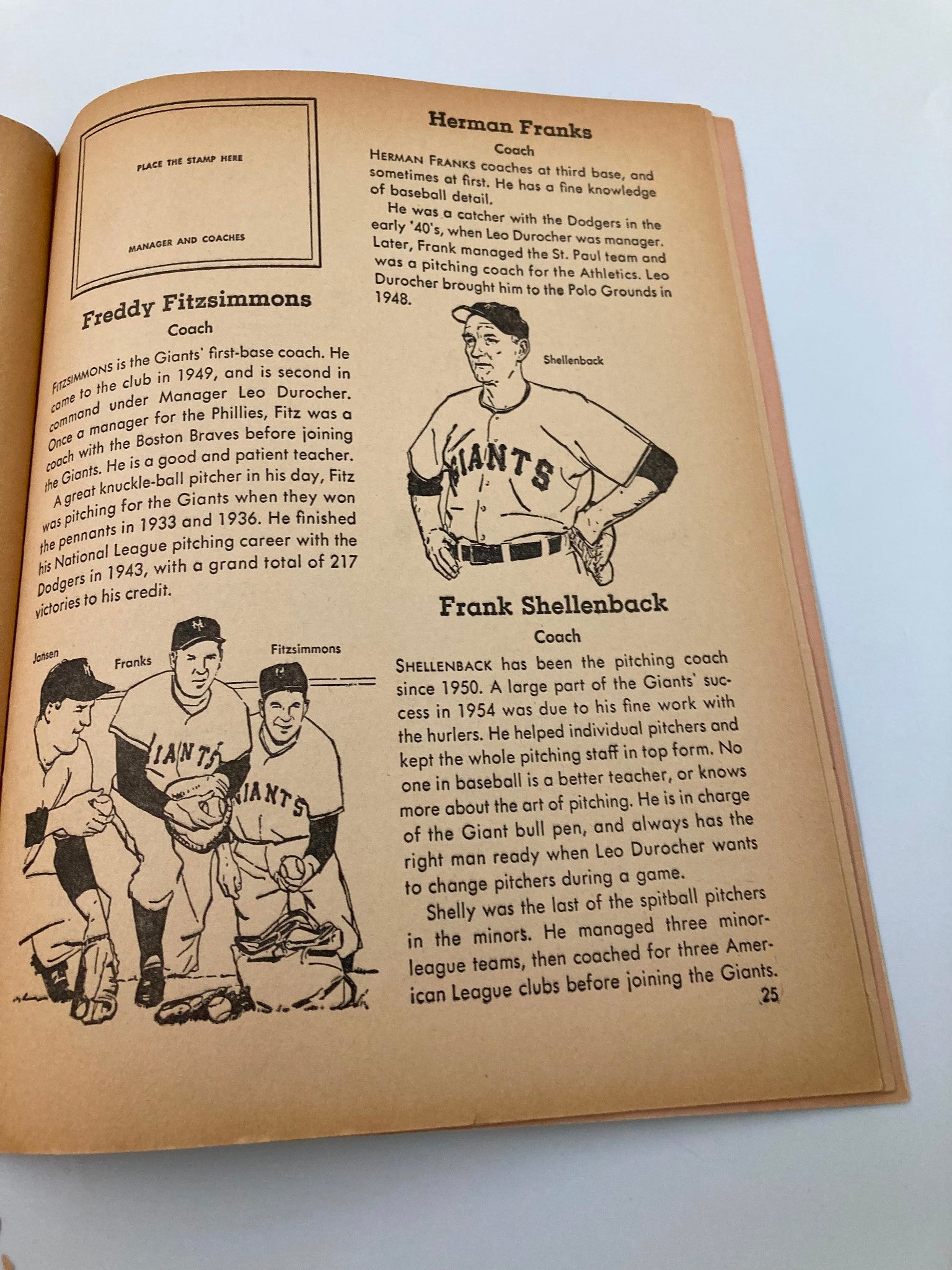 1954 MLB Baseball The Golden Stamp Book of the New York Giants Complete