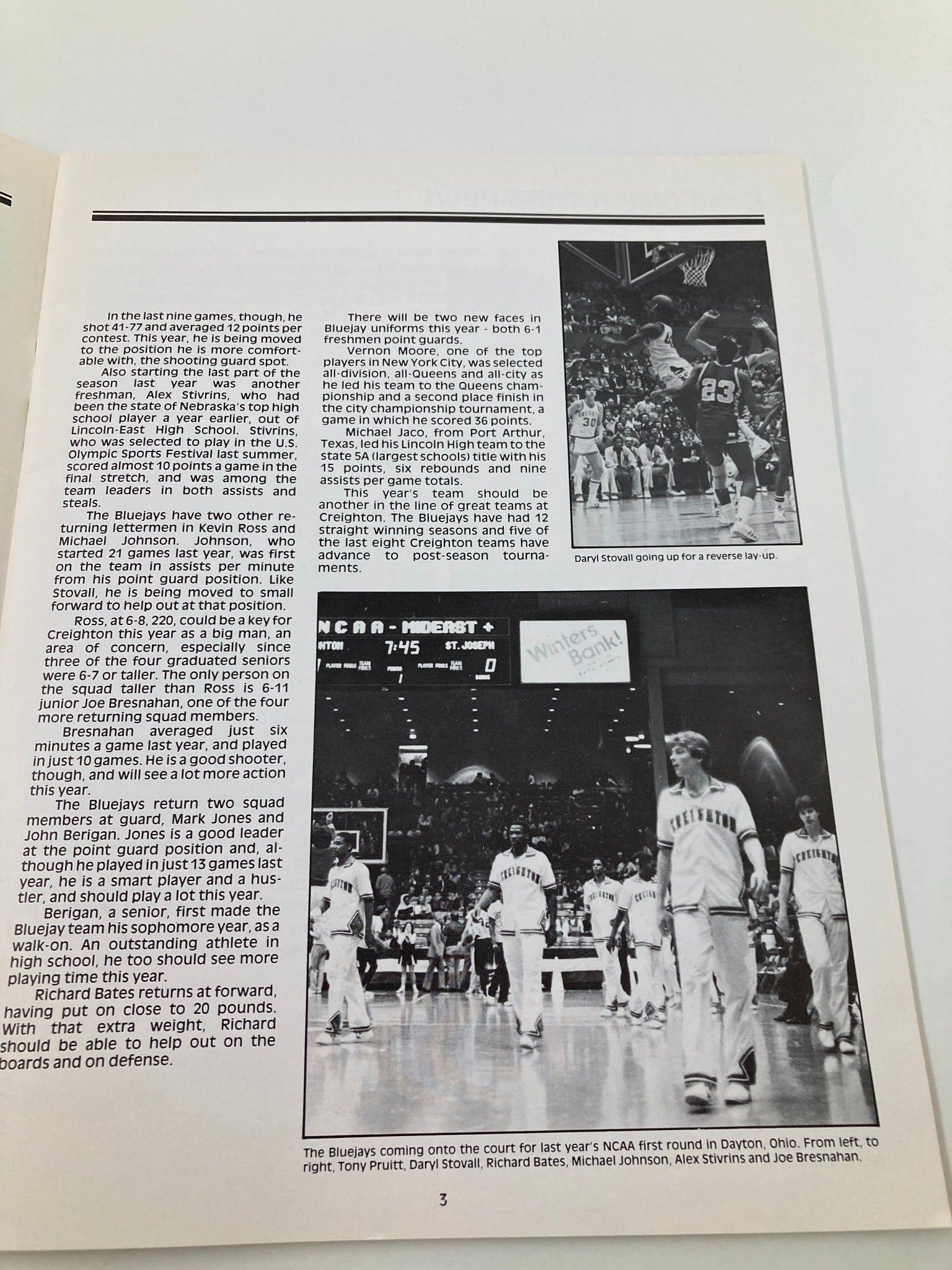 1981-1982 College Basketball Creighton Bluejays Official Program