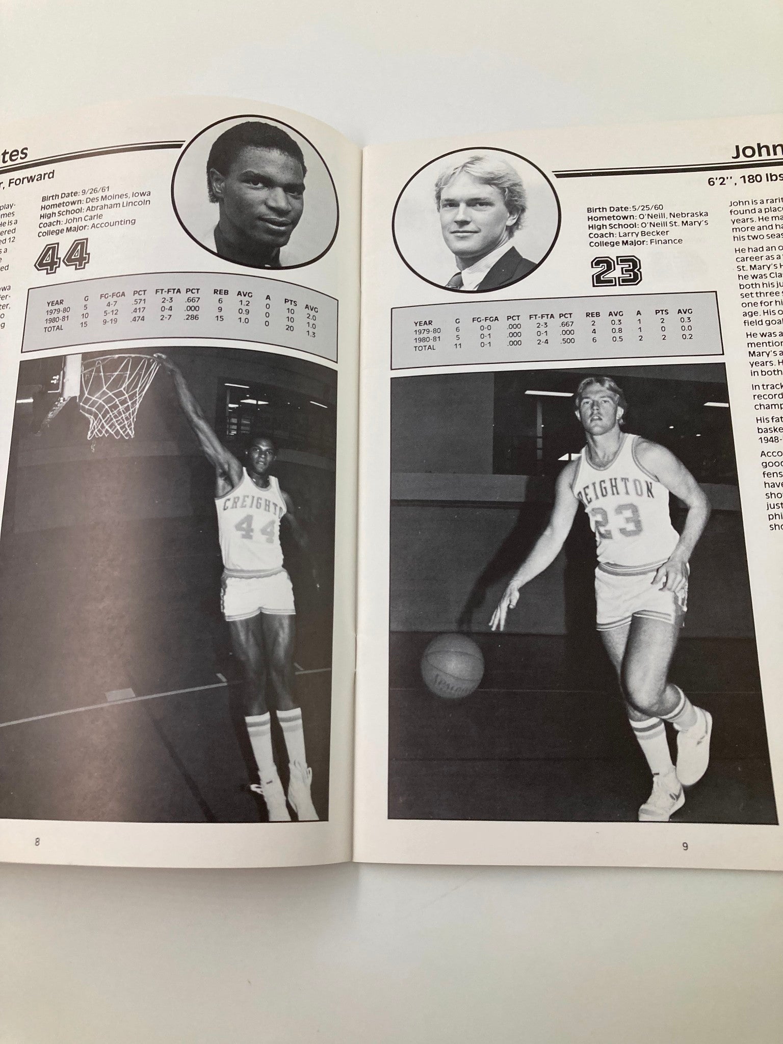 1981-1982 College Basketball Creighton Bluejays Official Program