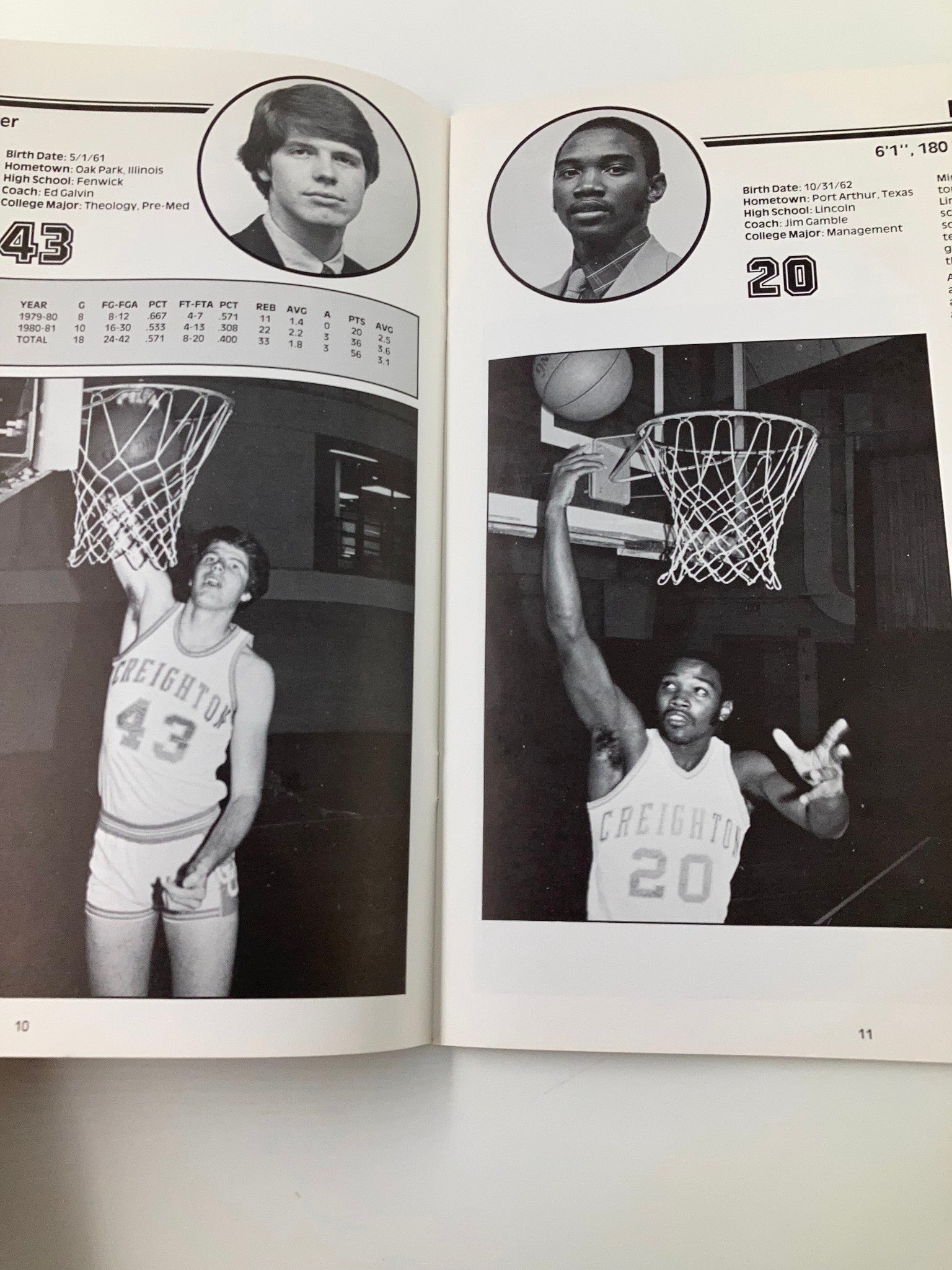 1981-1982 College Basketball Creighton Bluejays Official Program