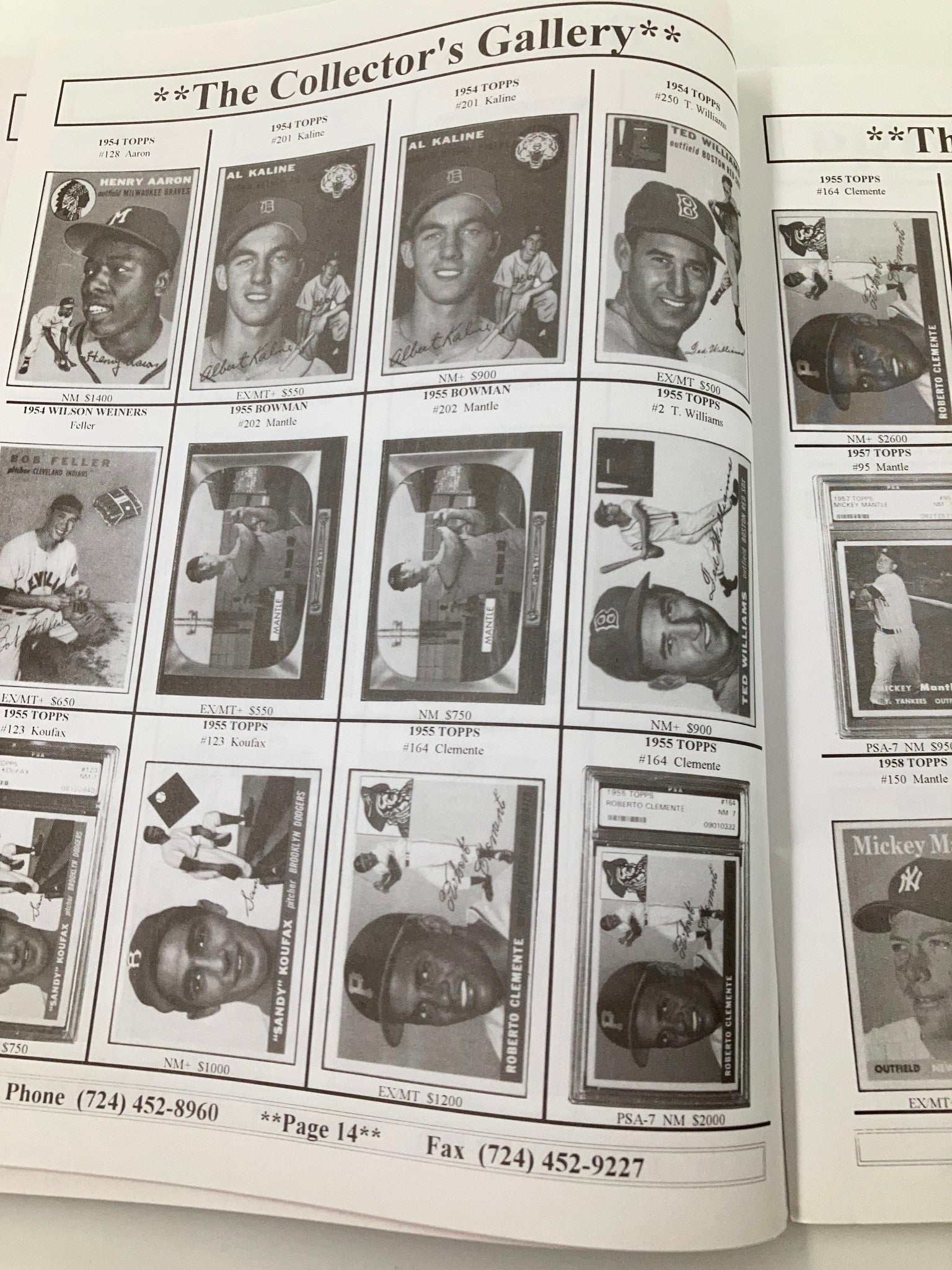 A detailed display of classic baseball cards featuring Mickey Mantle among other legendary players in The Collector's Gallery as part of the 1935 MLB Shoebox Cards.