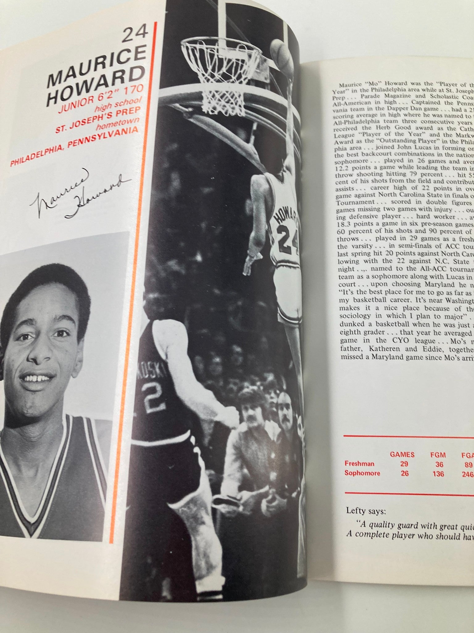 1974-1975 Maryland Basketball College Yearbook