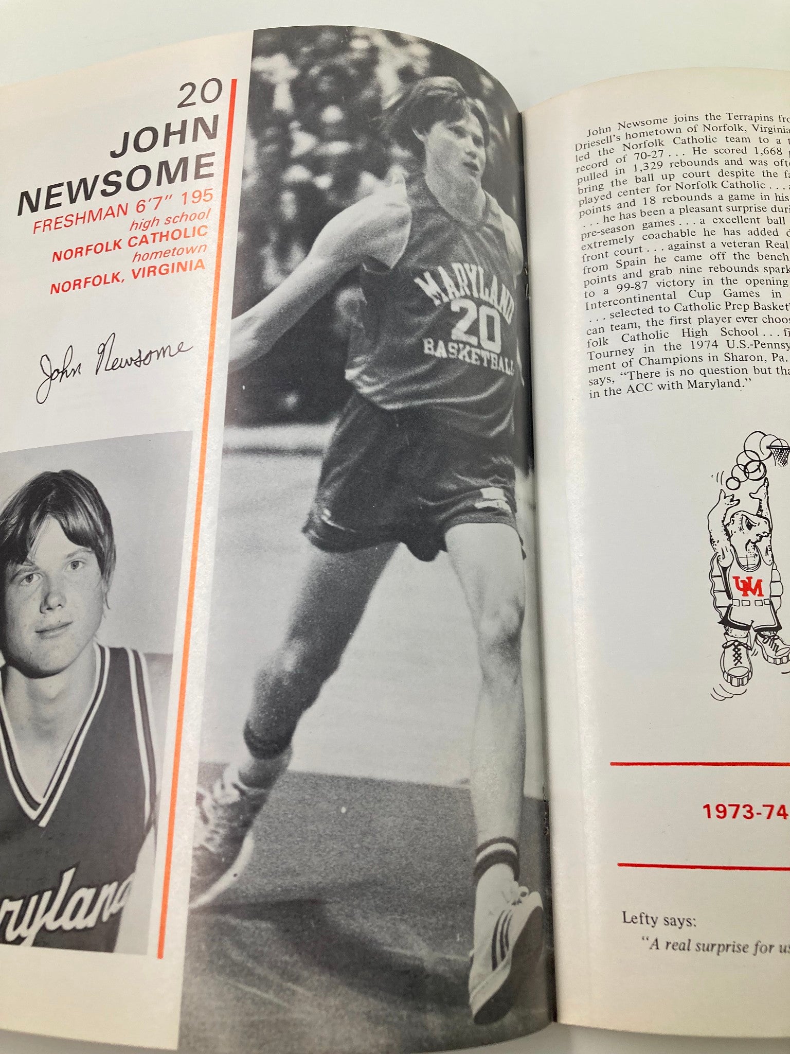 1974-1975 Maryland Basketball College Yearbook